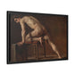Courbet, Gustave - Study of a Nude Man (1840) - Matte Canvas, Framed