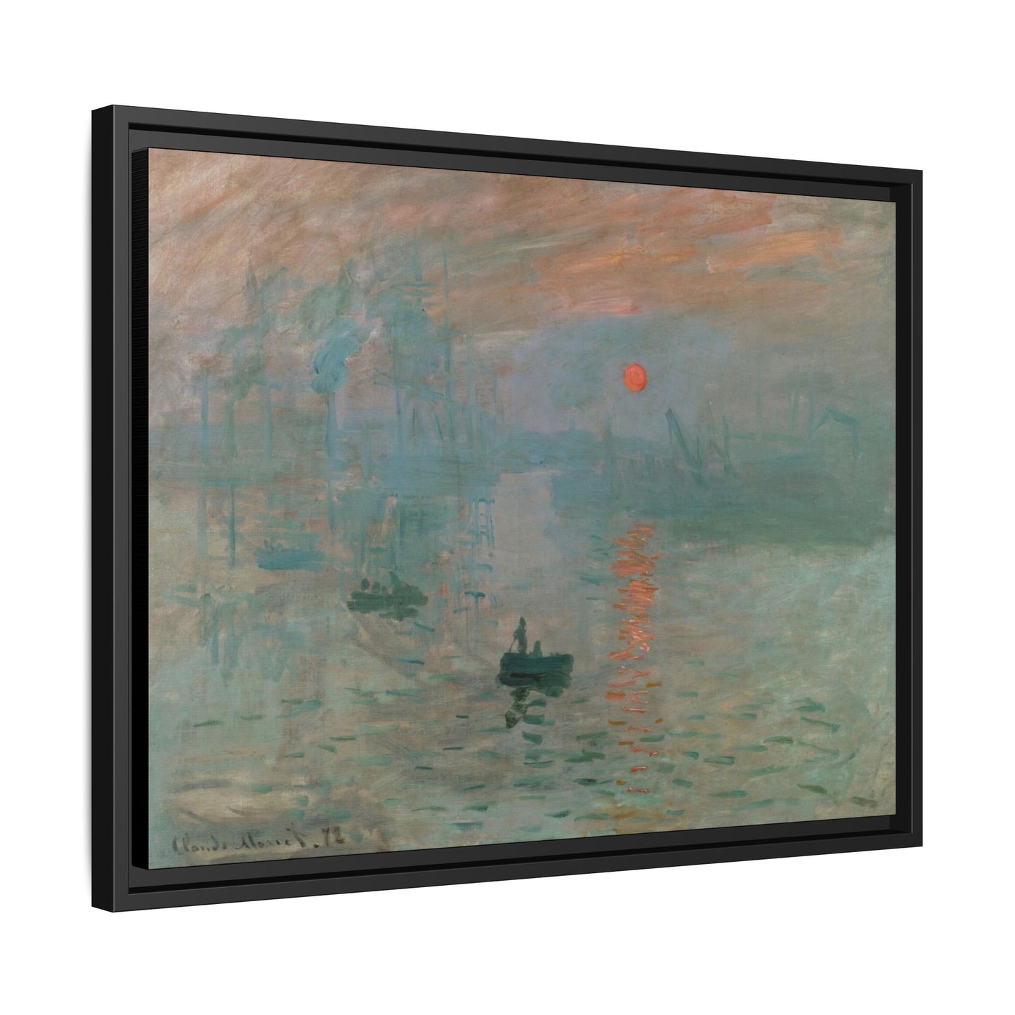 Monet, Claude - Impression, Sunrise (1872) - Matte Canvas, Framed