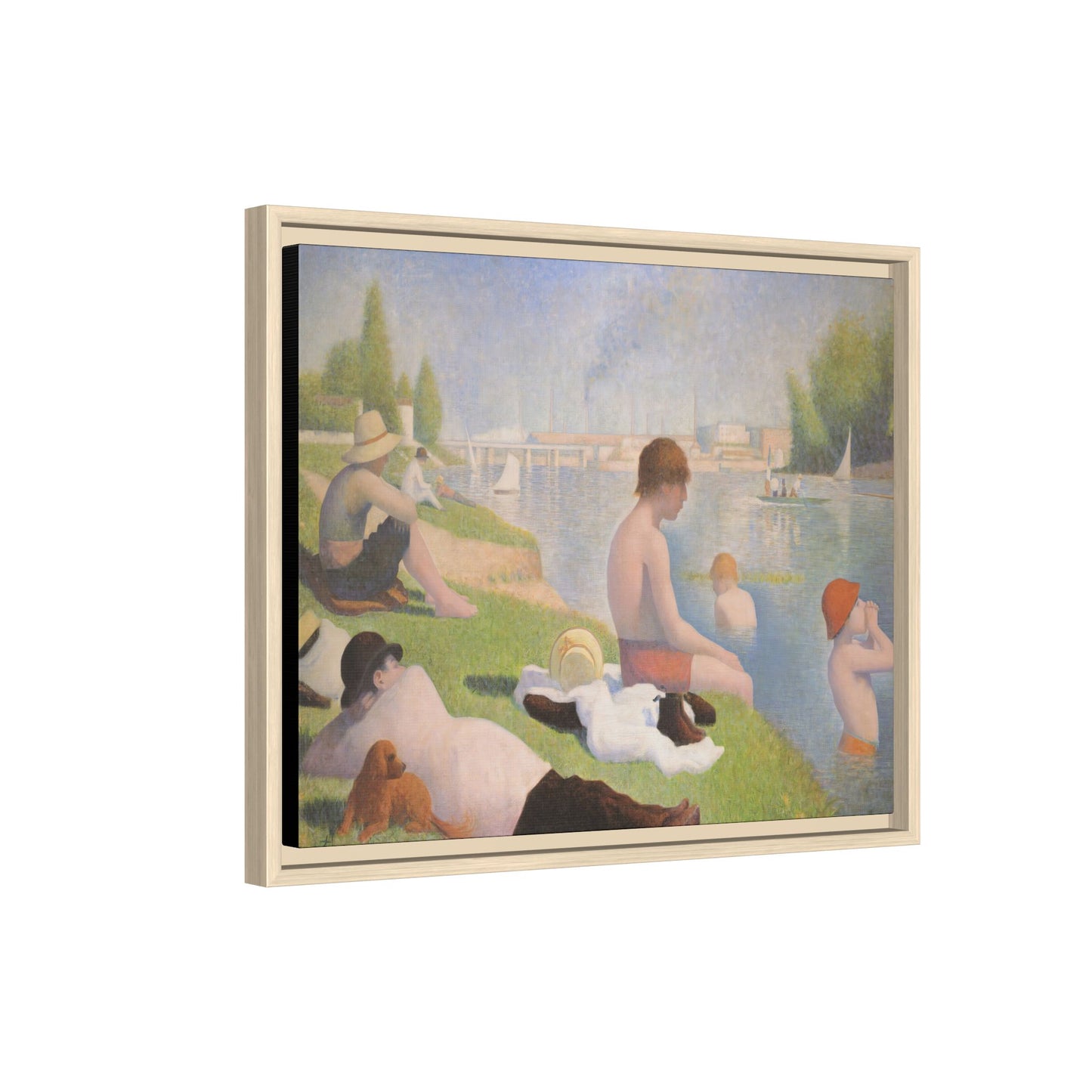 Seurat, Georges - Bathers at Asnières (1884) - Matte Canvas, Framed