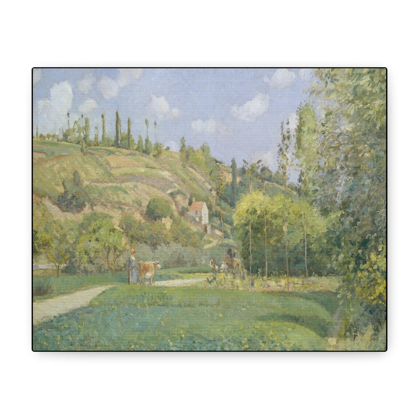 Pissarro, Camille - A Cowherd at Valhermeil, Auvers-sur-Oise (1874) - Canvas Block, unframed