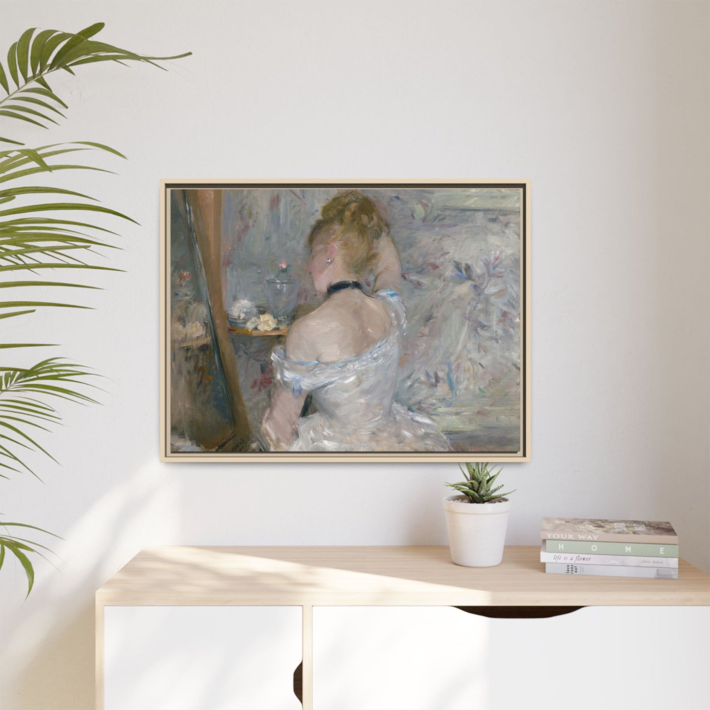 Morisot, Berthe - Woman at Her Toilette (1880) - Matte Canvas, Framed