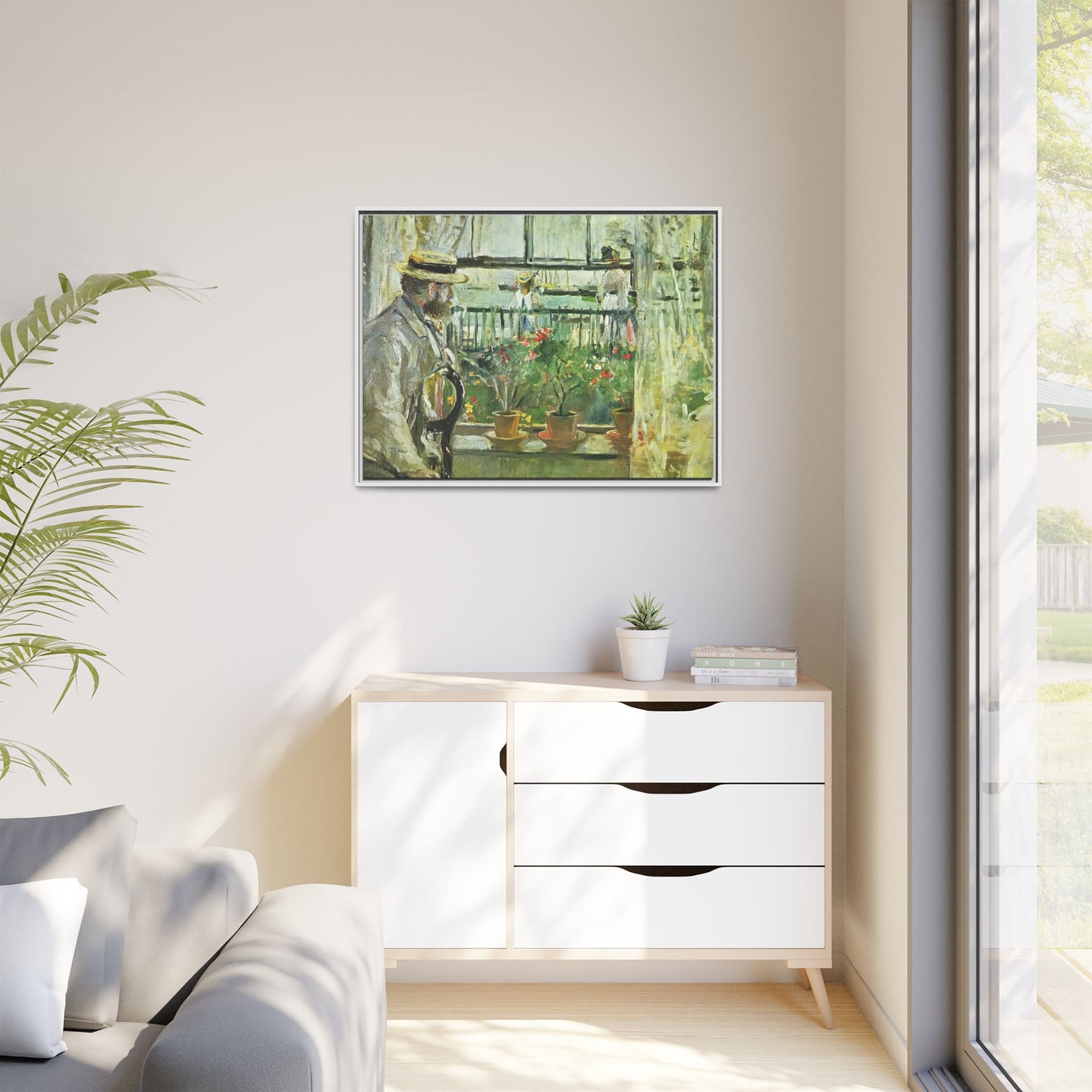 Morisot, Berthe - Eugene Manet on the Isle of Wight (1875) - Matte Canvas, Framed