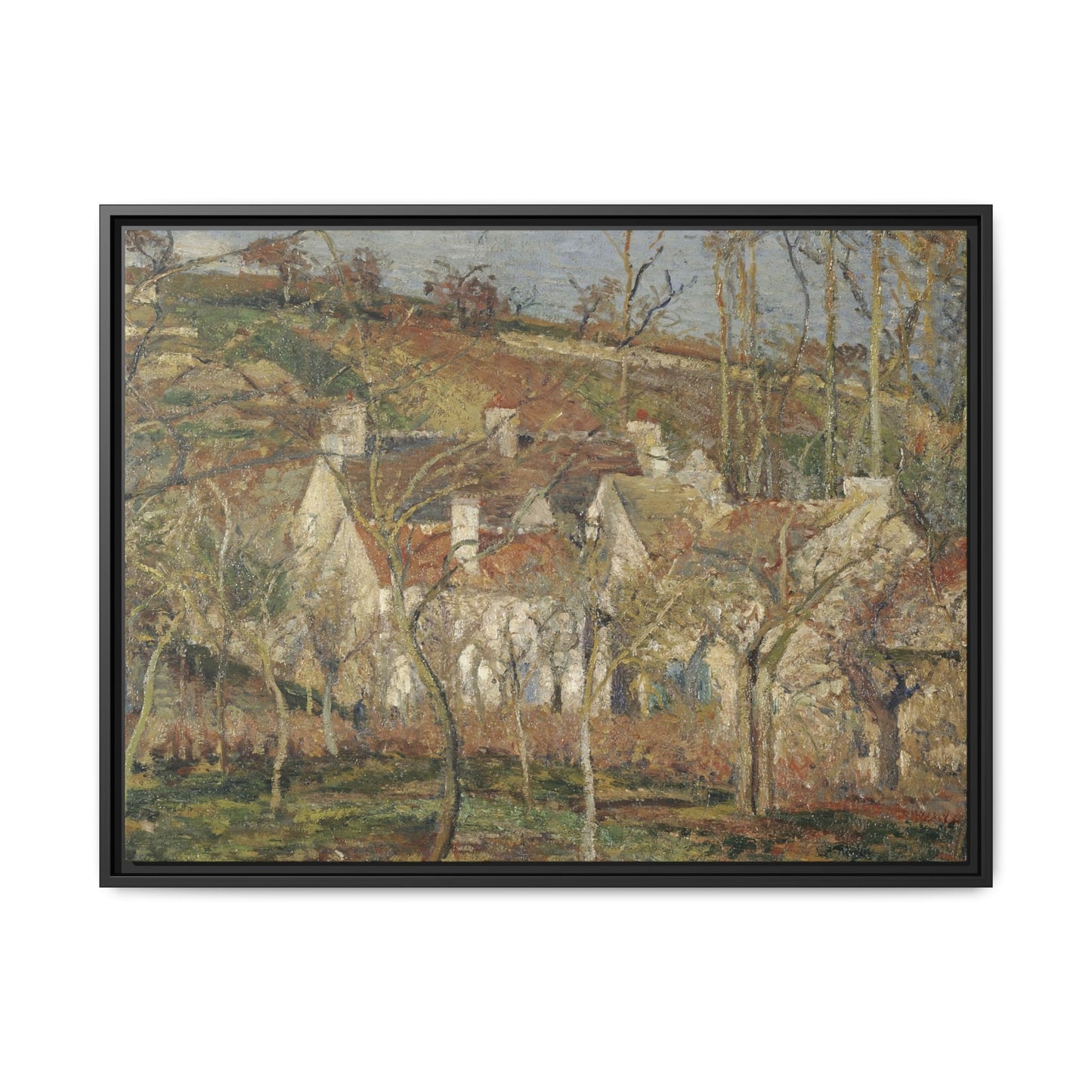 Pissarro, Camille - Red Roofs, Corner of a Village in Winter (1877) - Matte Canvas, Framed
