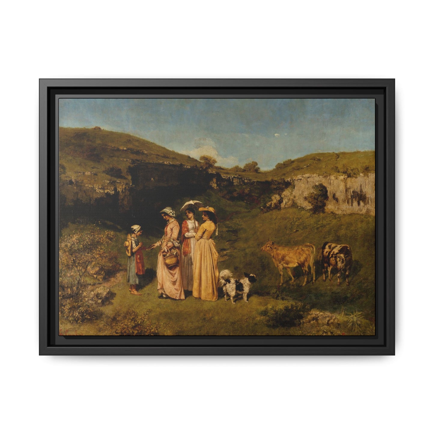 Courbet, Gustave - Young Ladies of the Village (1851) - Matte Canvas, Framed