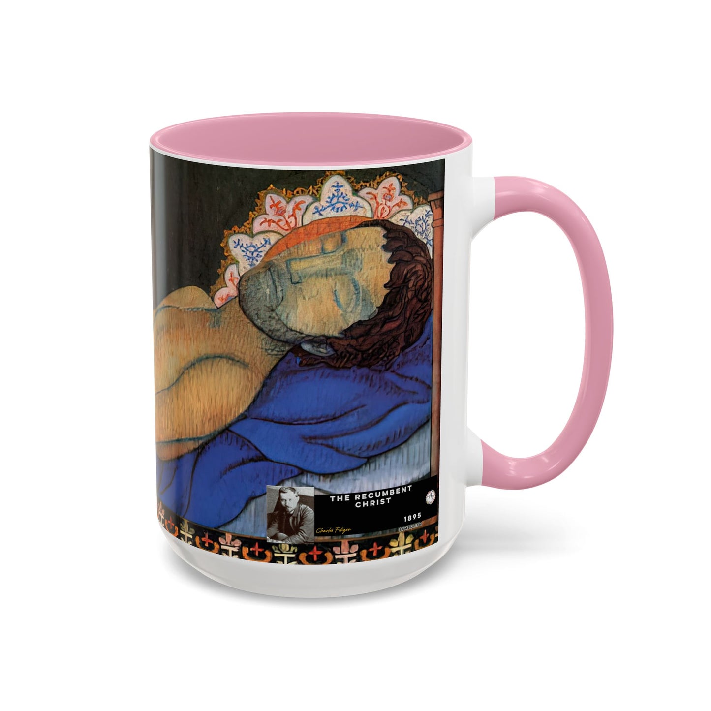 Filiger, Charles - The Recumbent Christ (1895) - Colorful Accent Mugs
