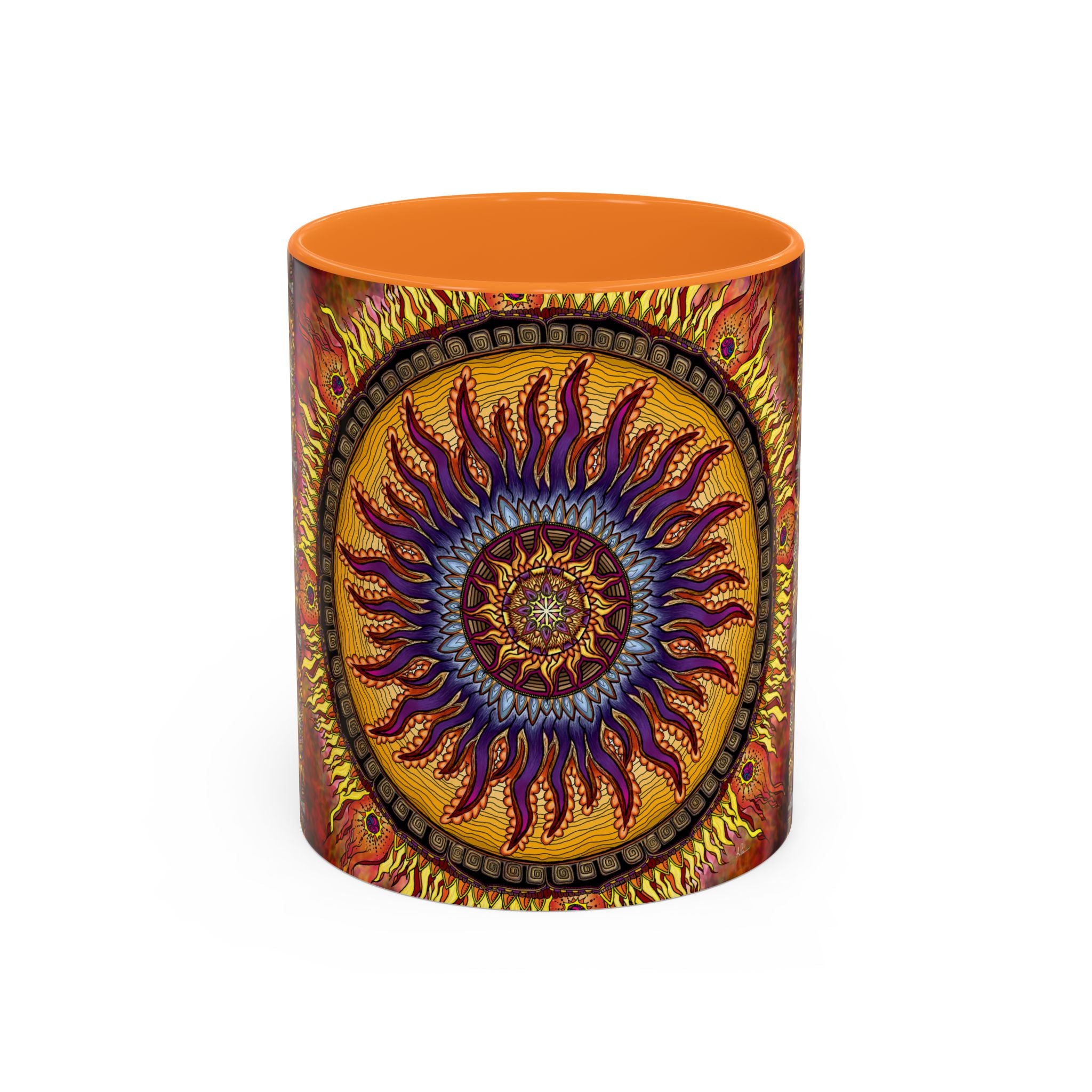Solar Disc Mandala - Colorful Accent Mugs