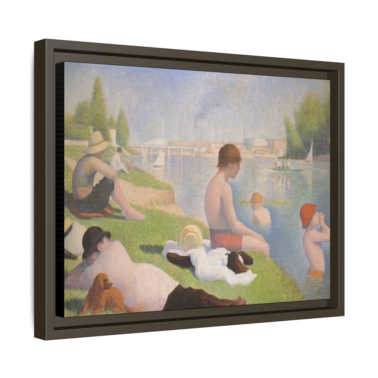 Seurat, Georges - Bathers at Asnières (1884) - Matte Canvas, Framed