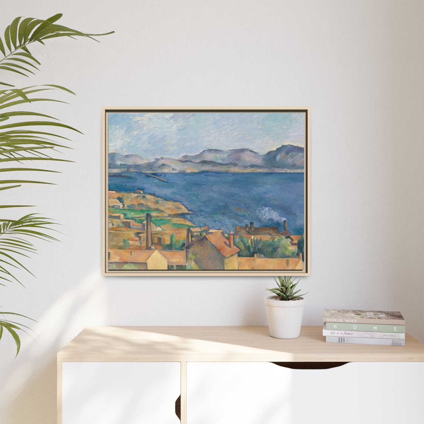 Cézanne, Paul - The Bay of Marseille, Seen from L'Estaque (1885) - Matte Canvas, Framed