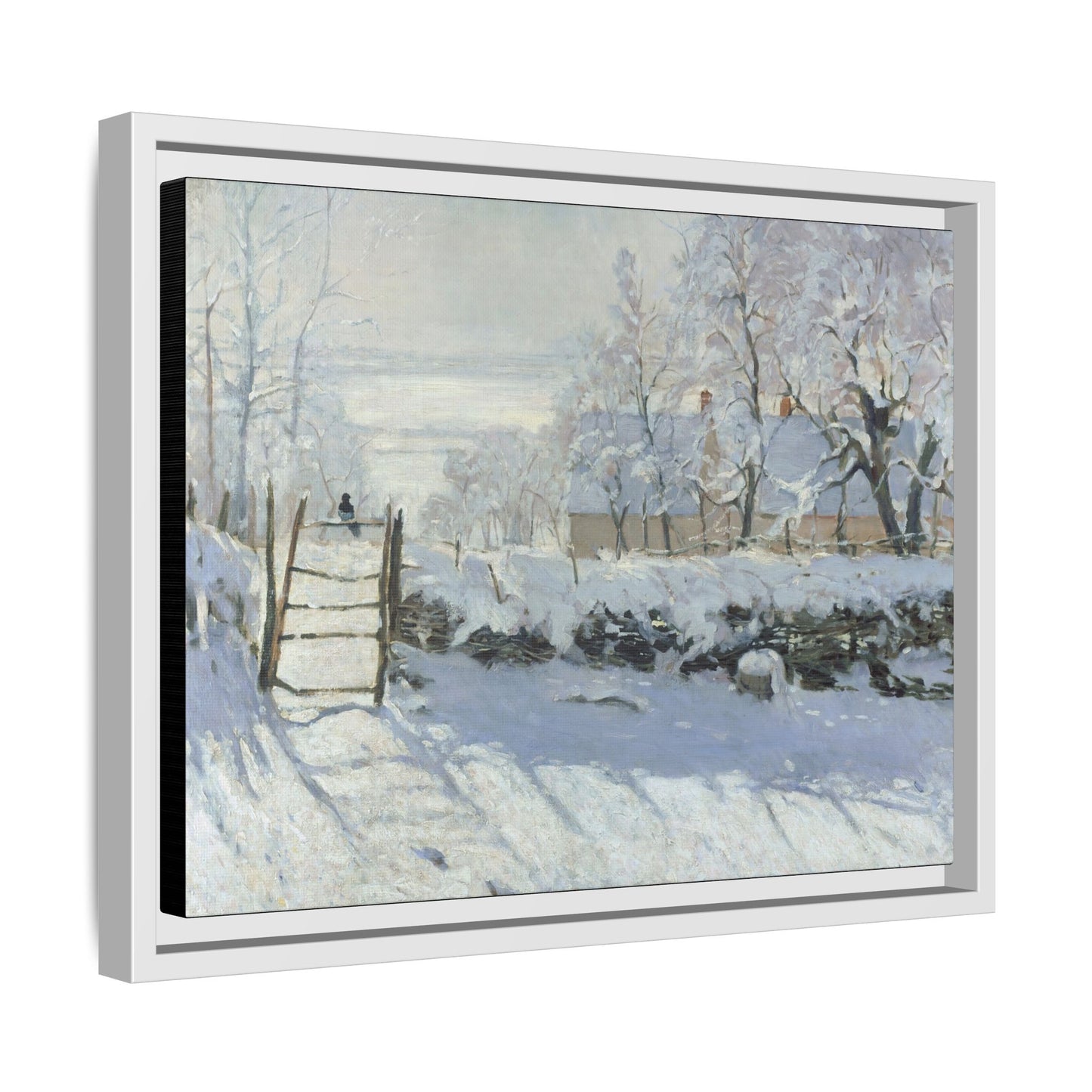 Monet, Claude - The Magpie (1868) - Matte Canvas, Framed