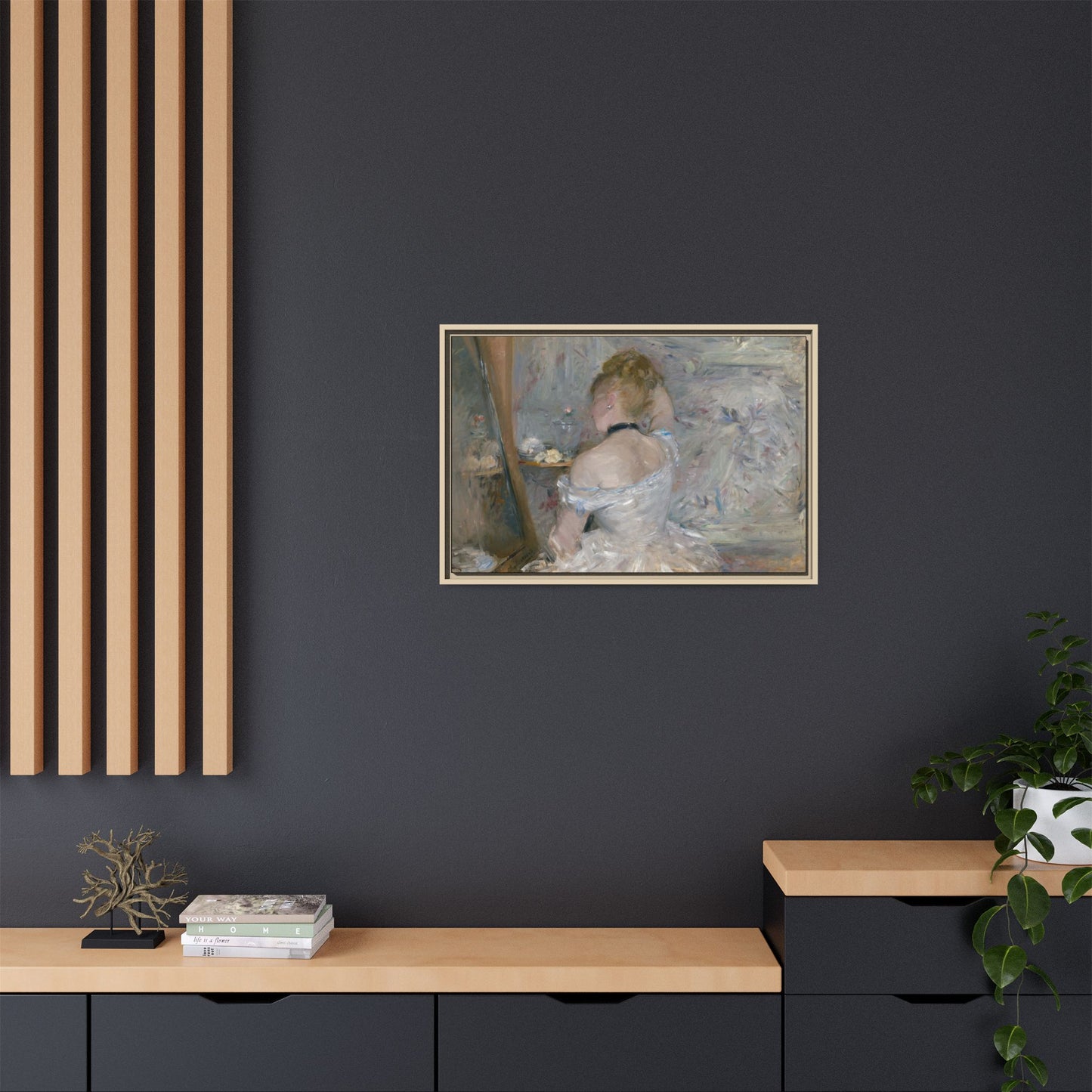 Morisot, Berthe - Woman at Her Toilette (1880) - Matte Canvas, Framed