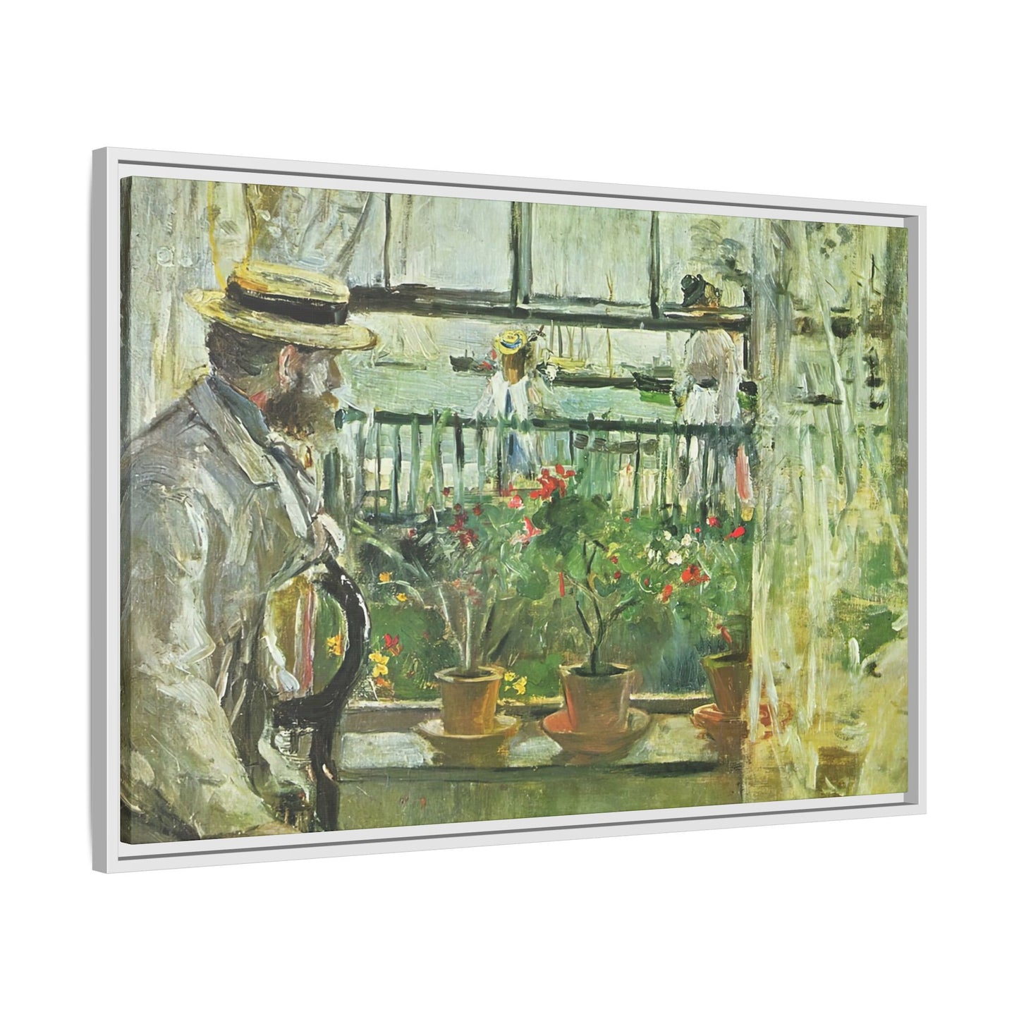 Morisot, Berthe - Eugene Manet on the Isle of Wight (1875) - Matte Canvas, Framed