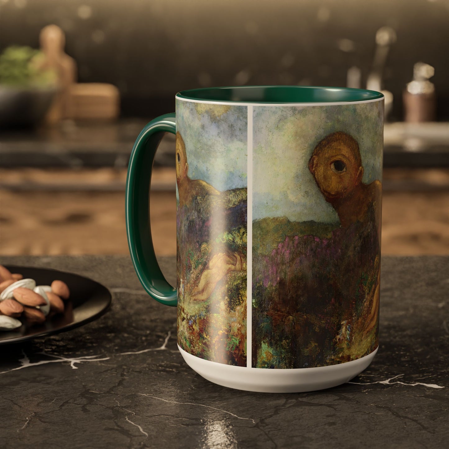 Redon, Odilon - The Cyclops (1914) - Colorful Accent Mugs