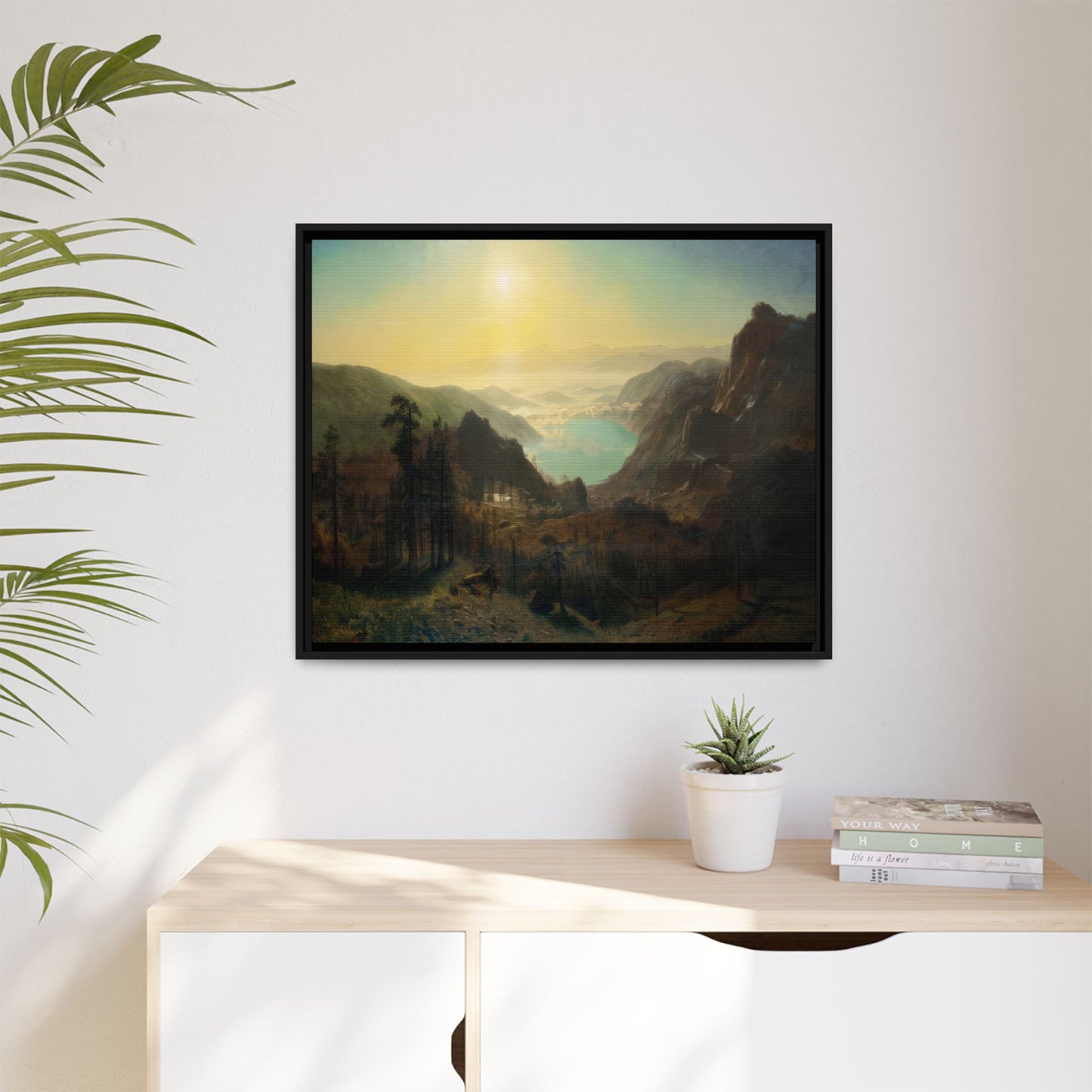 Bierstadt, Albert - Donner Lake from the Summit (1873) - Matte Canvas, Framed