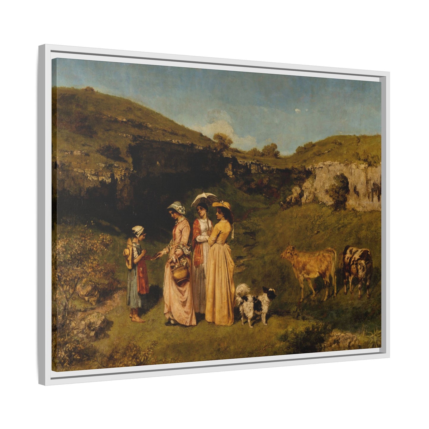 Courbet, Gustave - Young Ladies of the Village (1851) - Matte Canvas, Framed
