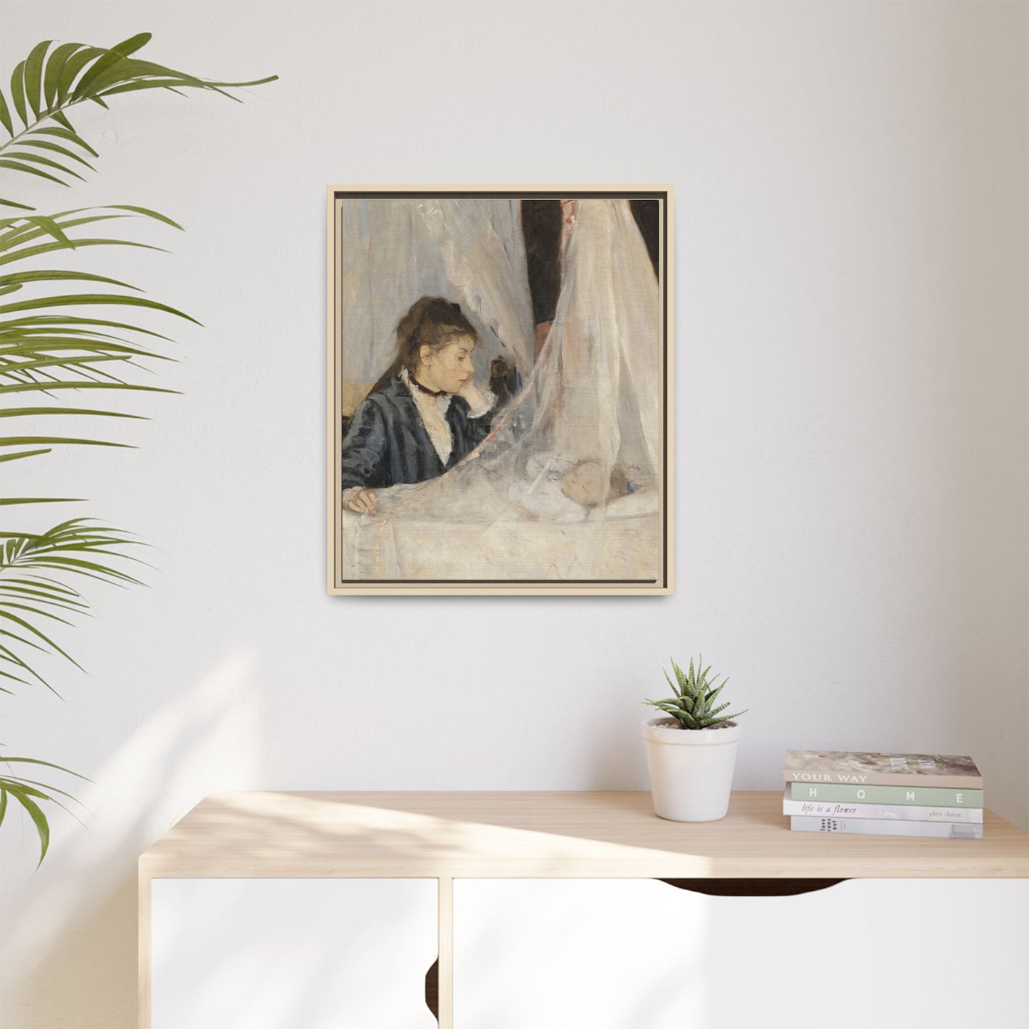 Morisot, Berthe - The Cradle (1872) - Matte Canvas, Framed