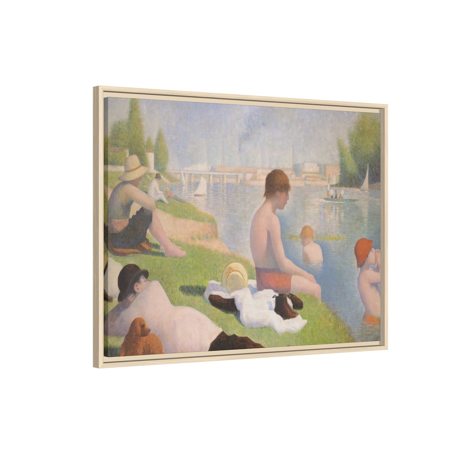 Seurat, Georges - Bathers at Asnières (1884) - Matte Canvas, Framed