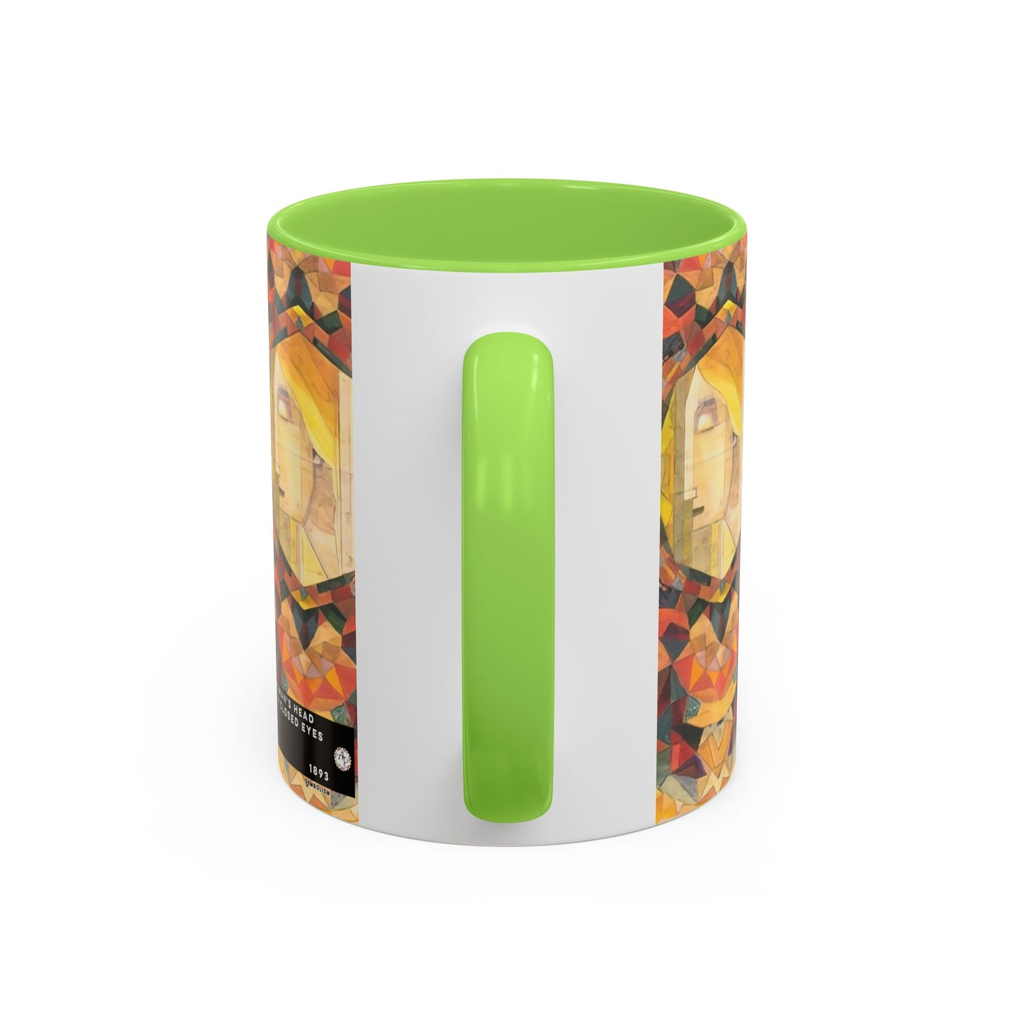 Filiger, Charles - Woman’s Head with Closed Eyes (1893) - Colorful Accent Mugs