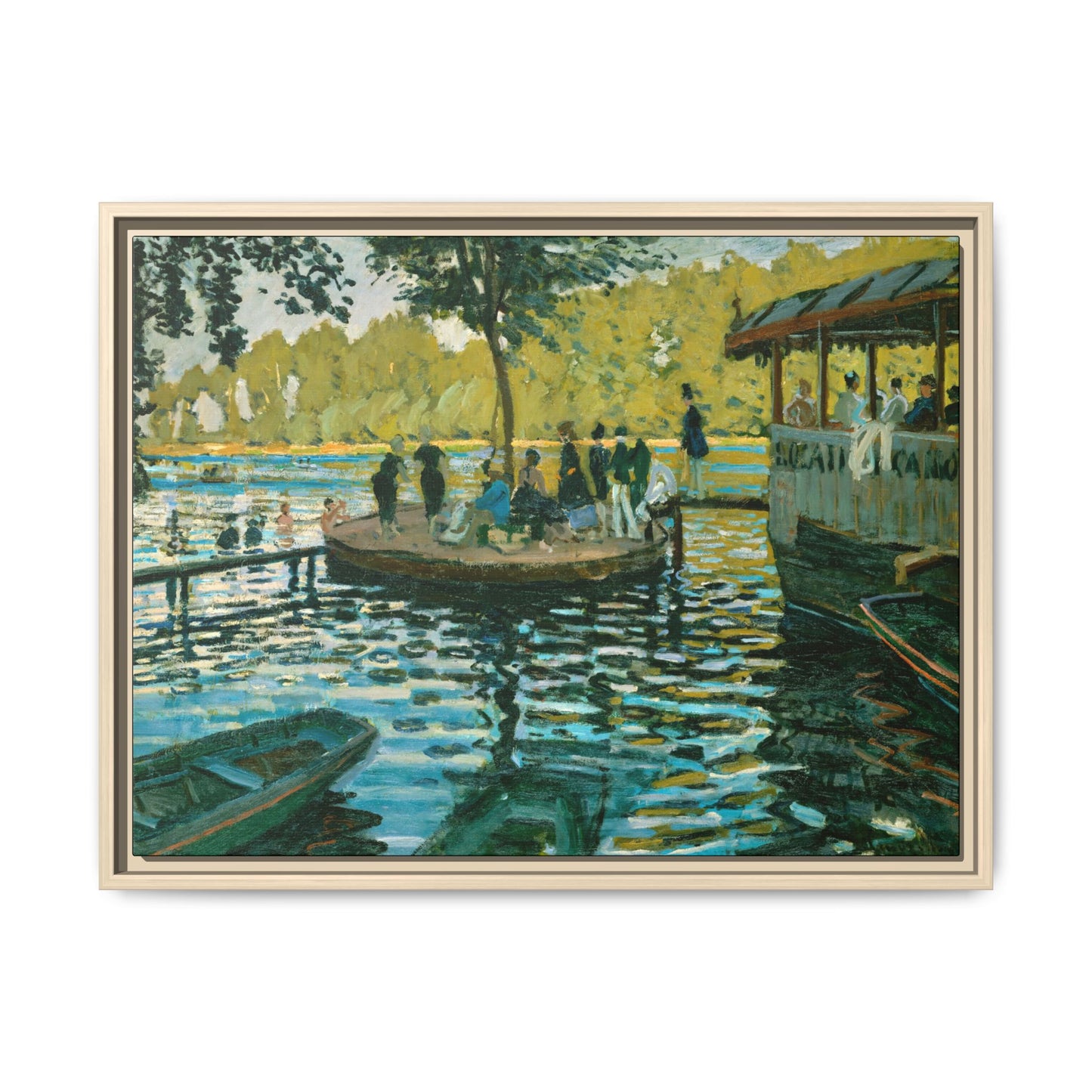 Monet, Claude - La Grenouillere (1869) - Matte Canvas, Framed