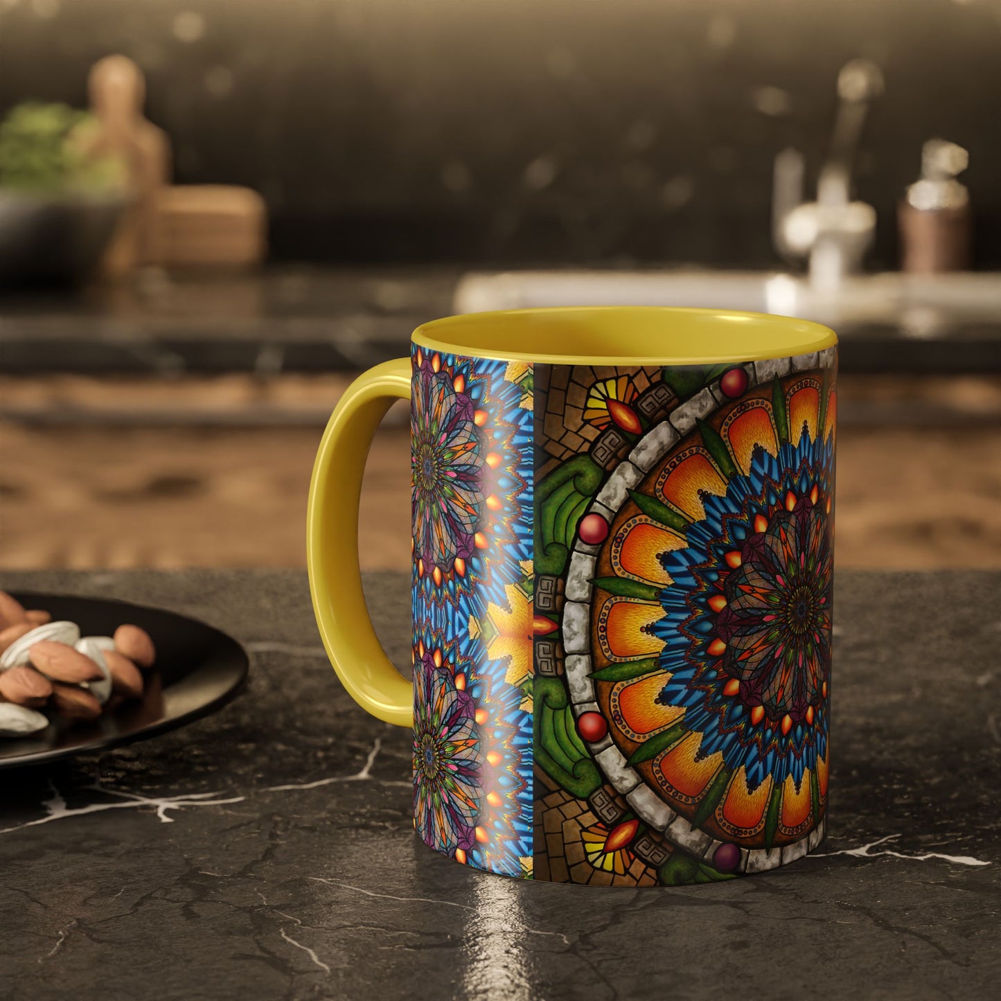 Pacio, Adam - Emerald Arrows Mandala - Colorful Accent Mugs