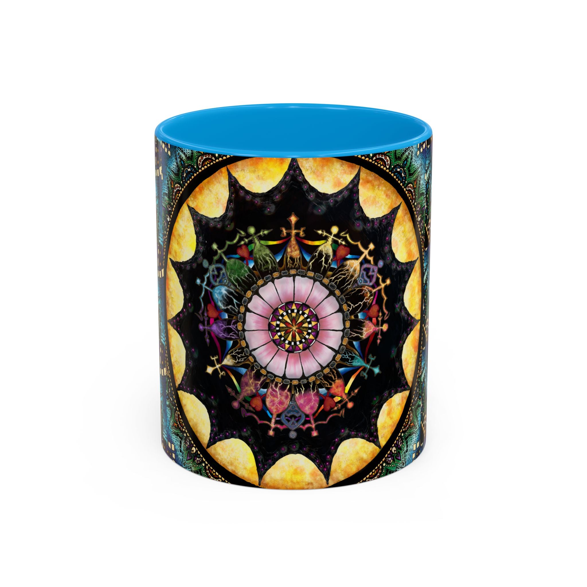 Obsidian Grandmothers Mandala - Colorful Accent Mugs