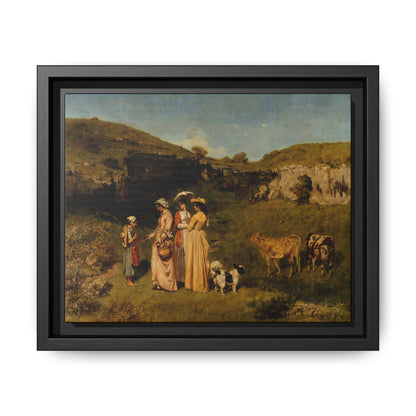 Courbet, Gustave - Young Ladies of the Village (1851) - Matte Canvas, Framed