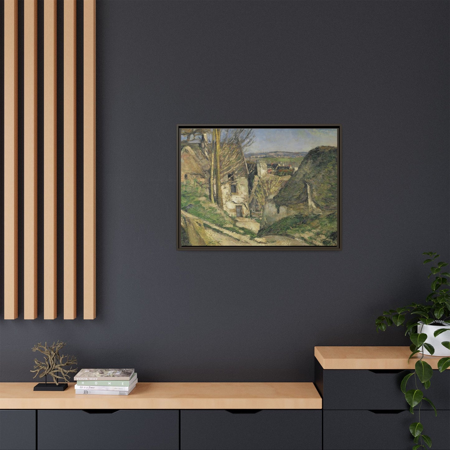 Cézanne, Paul - The House of the Hanged Man, Auvers-sur-Oise (1874) - Matte Canvas, Framed