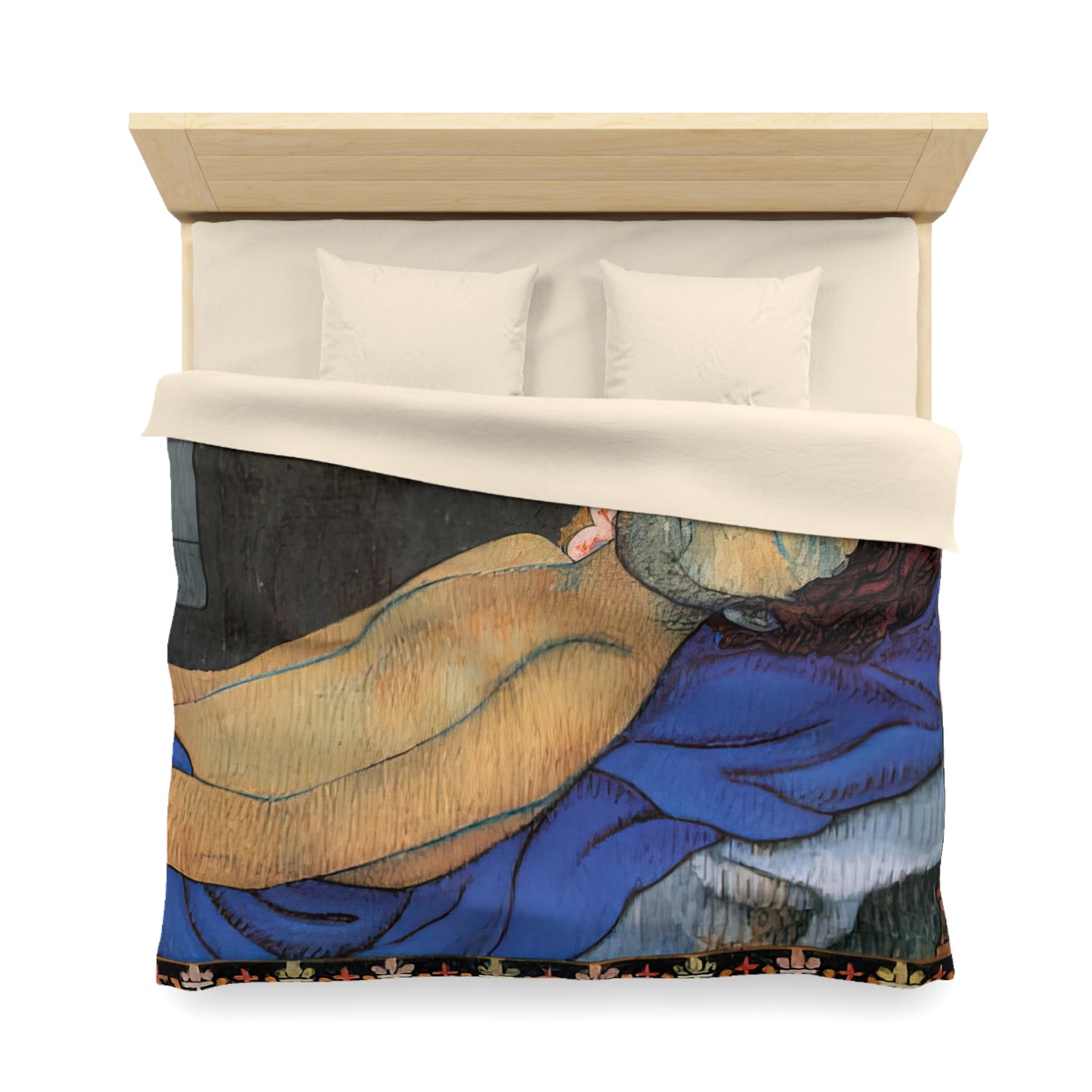 Filiger, Charles - The Recumbent Christ (1895) - Microfiber Duvet Cover