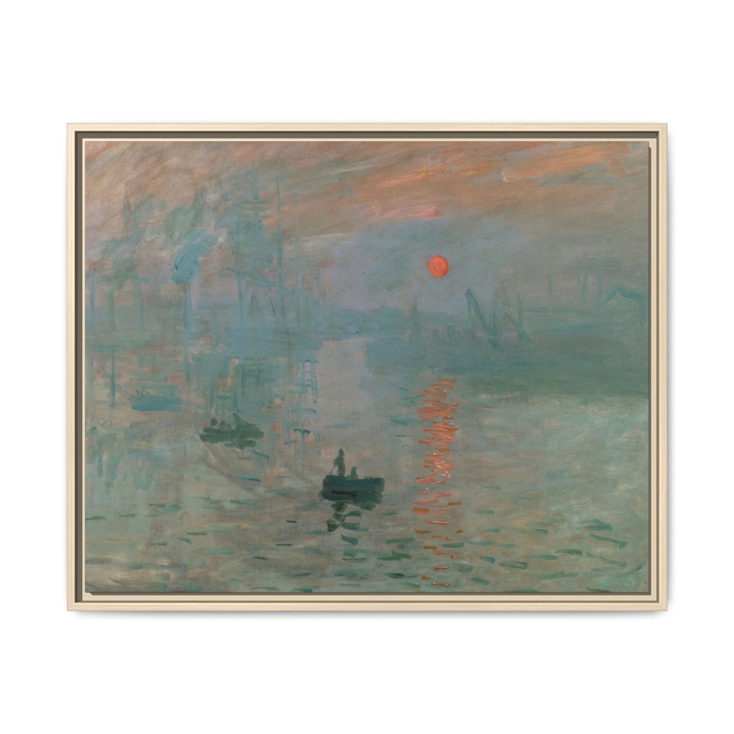 Monet, Claude - Impression, Sunrise (1872) - Matte Canvas, Framed