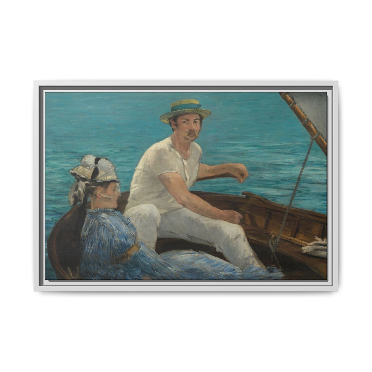 Manet, Édouard - Boating (1874) - Matte Canvas, Framed