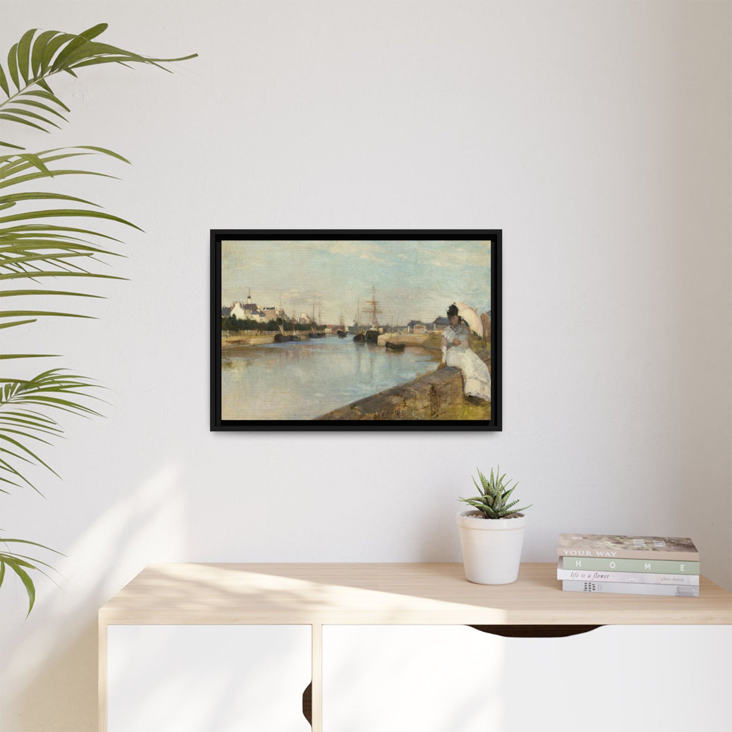 Morisot, Berthe - The Harbor at Lorient (1869) - Matte Canvas, Framed