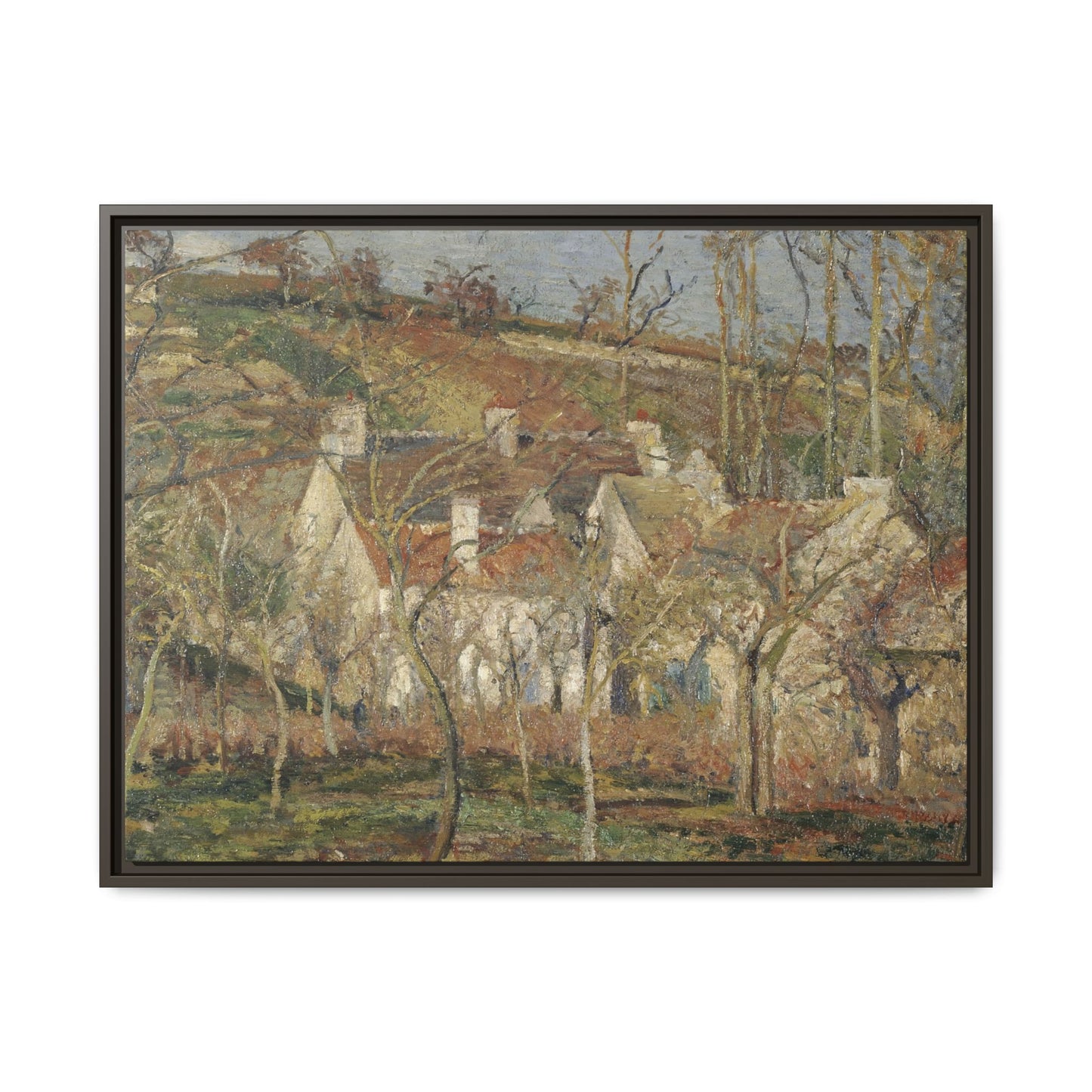 Pissarro, Camille - Red Roofs, Corner of a Village in Winter (1877) - Matte Canvas, Framed