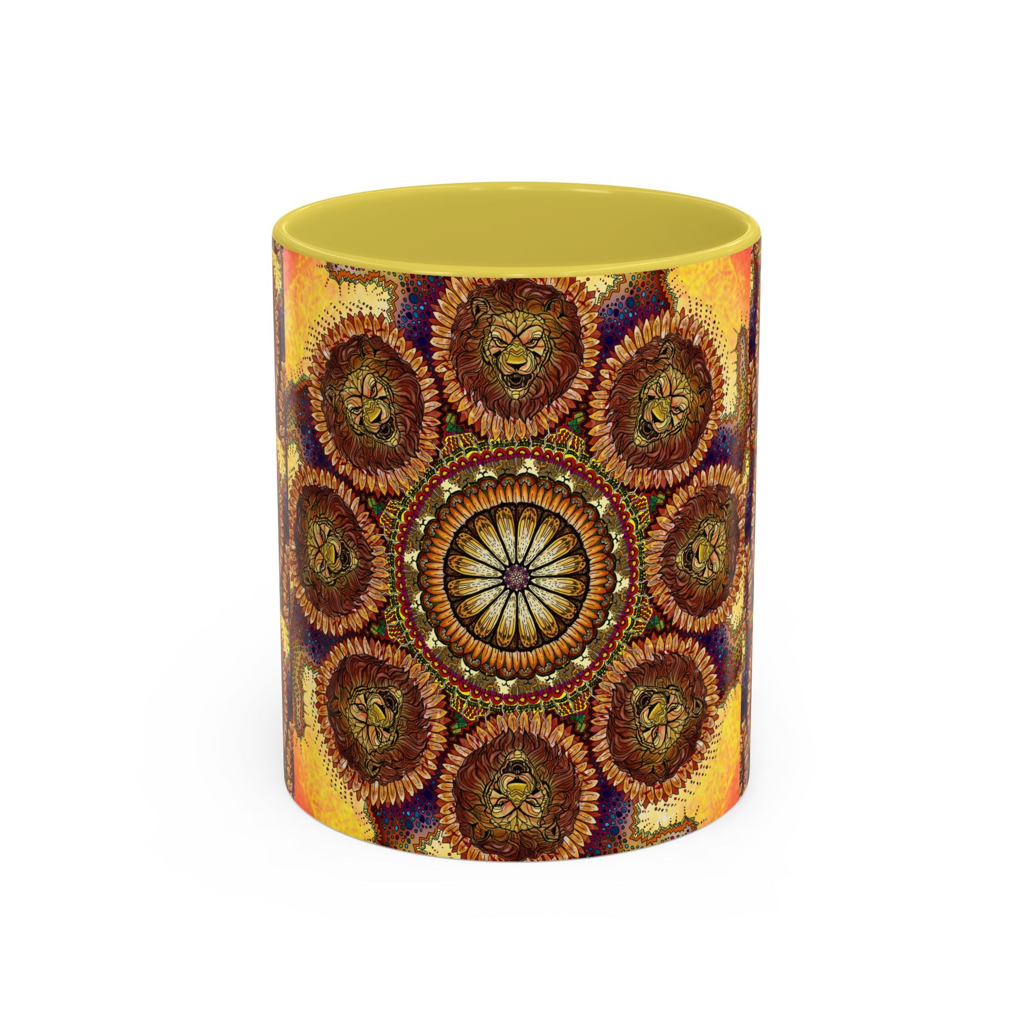 Lion Summer Mandala - Colorful Accent Mugs