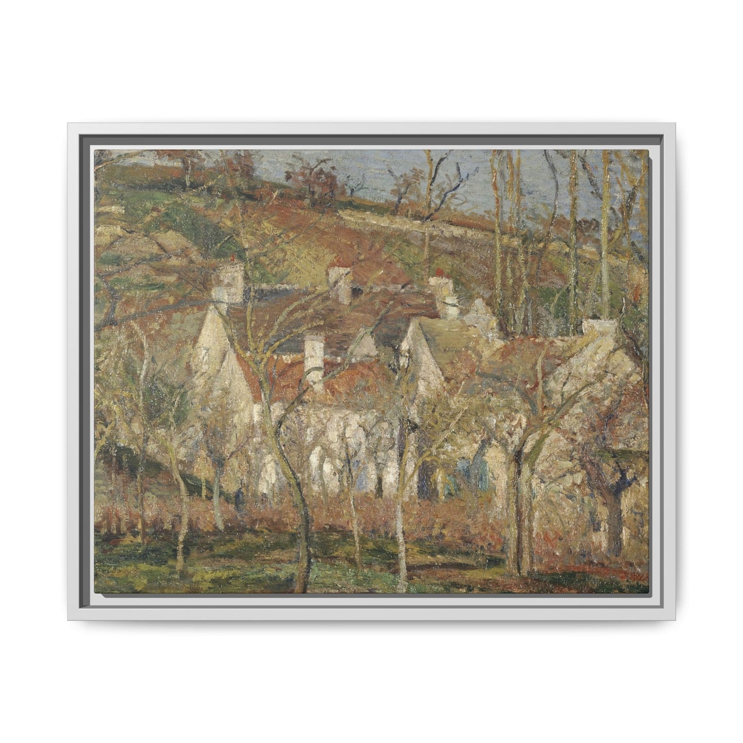 Pissarro, Camille - Red Roofs, Corner of a Village in Winter (1877) - Matte Canvas, Framed