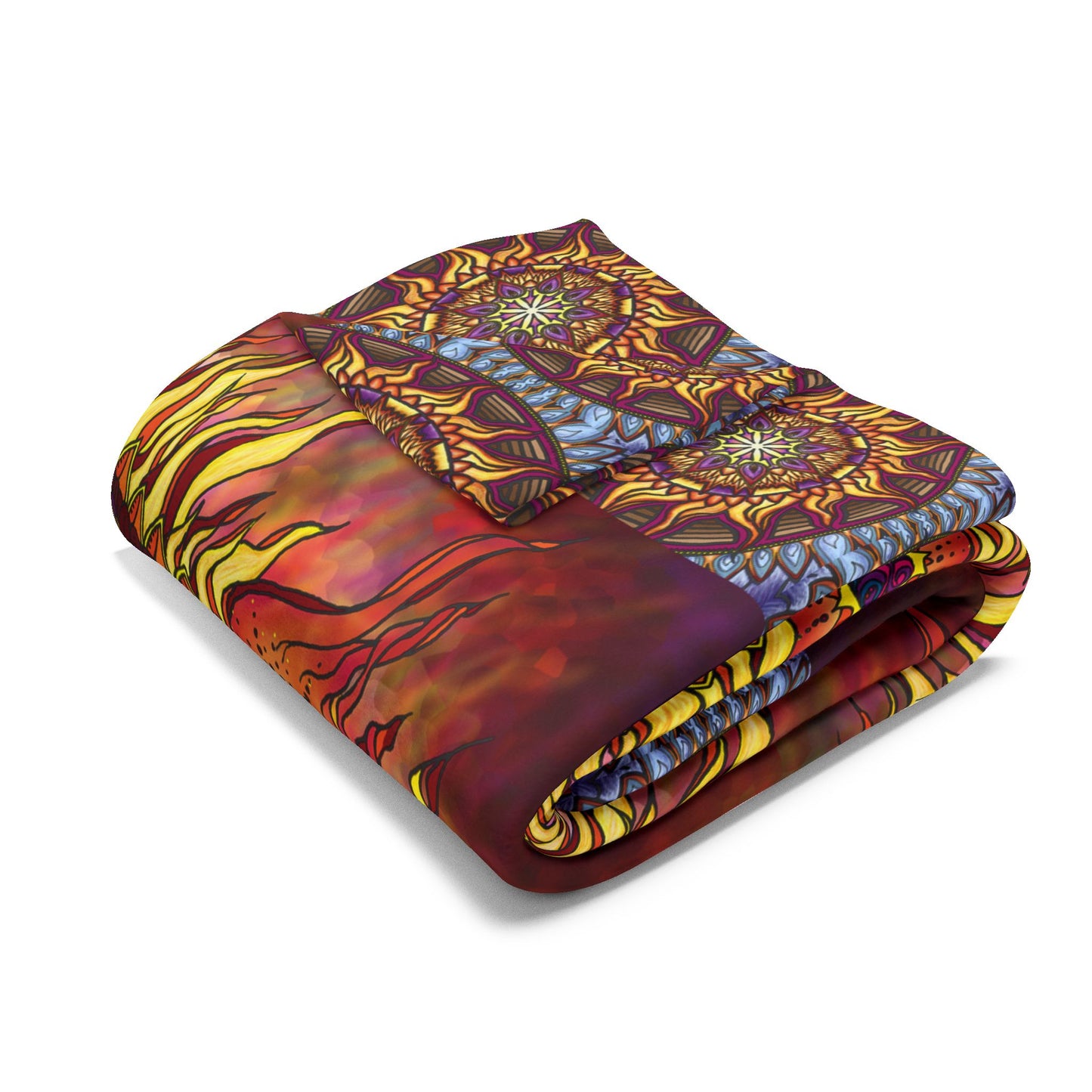 Solar Disc Mandala - Arctic Fleece Blanket