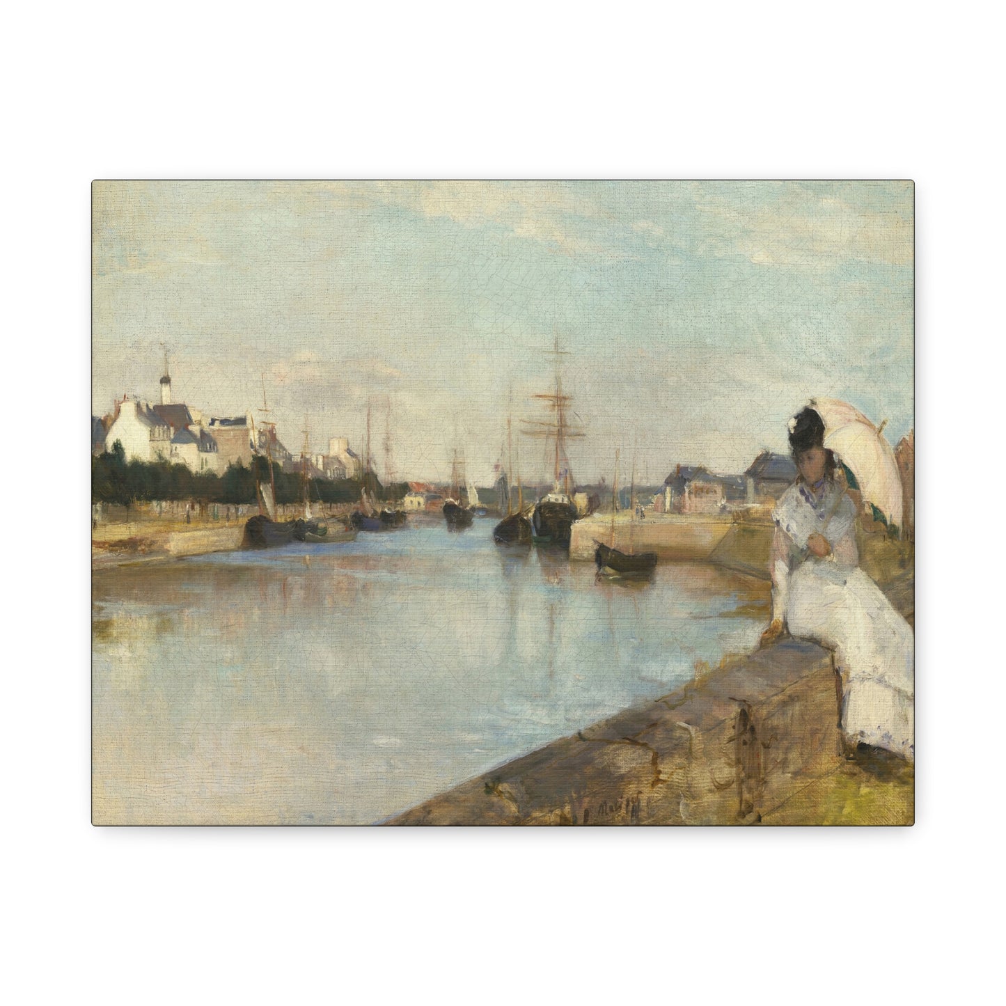 Morisot, Berthe - The Harbor at Lorient (1869) - Canvas Block, unframed