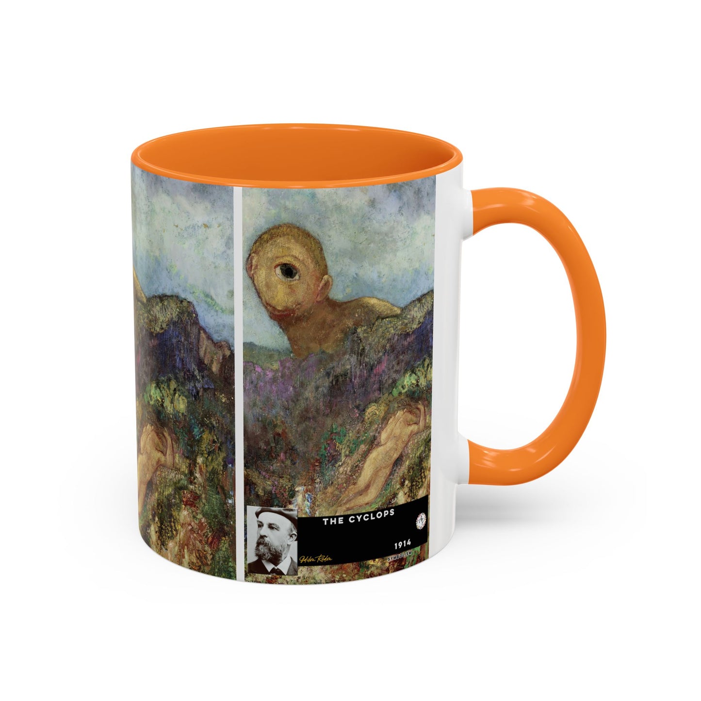 Redon, Odilon - The Cyclops (1914) - Colorful Accent Mugs