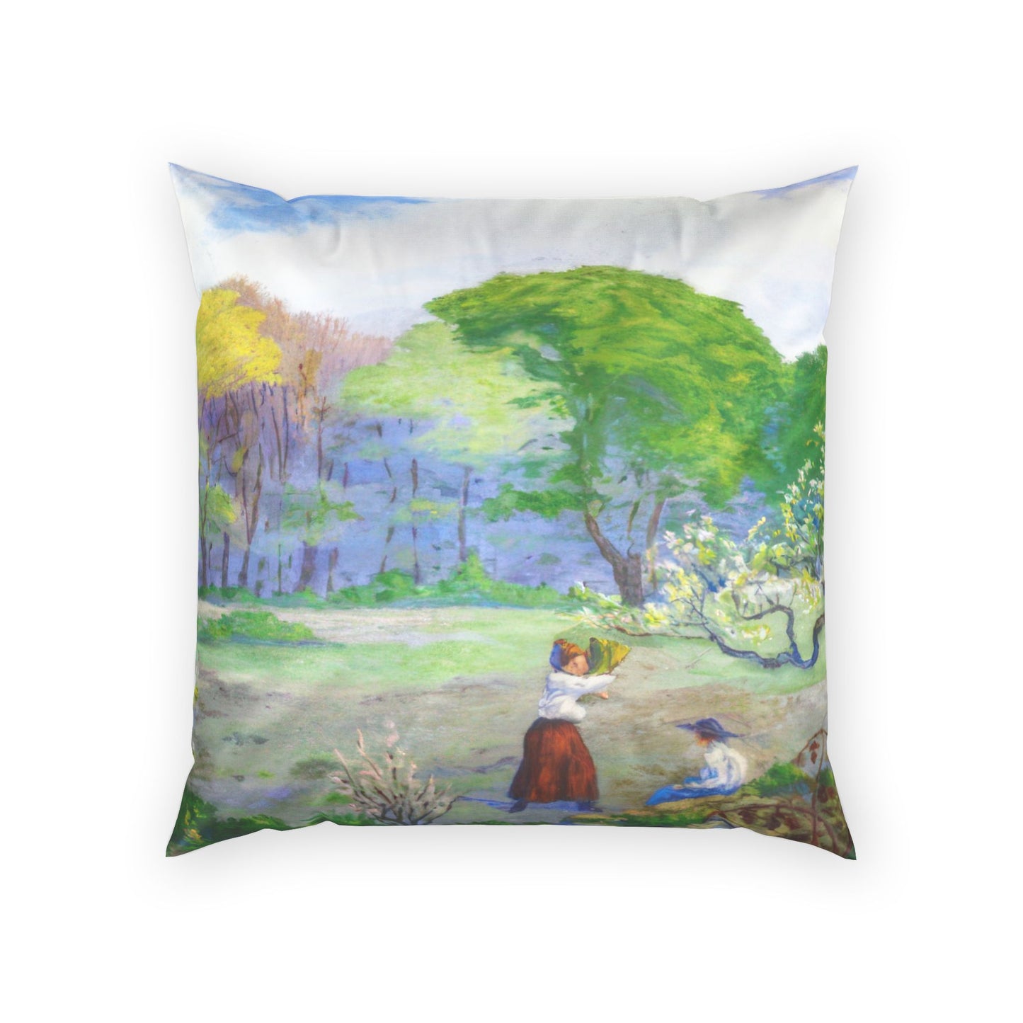 Ranson, Paul - Picking Flowers (1890) - Poly Velvet Pillow
