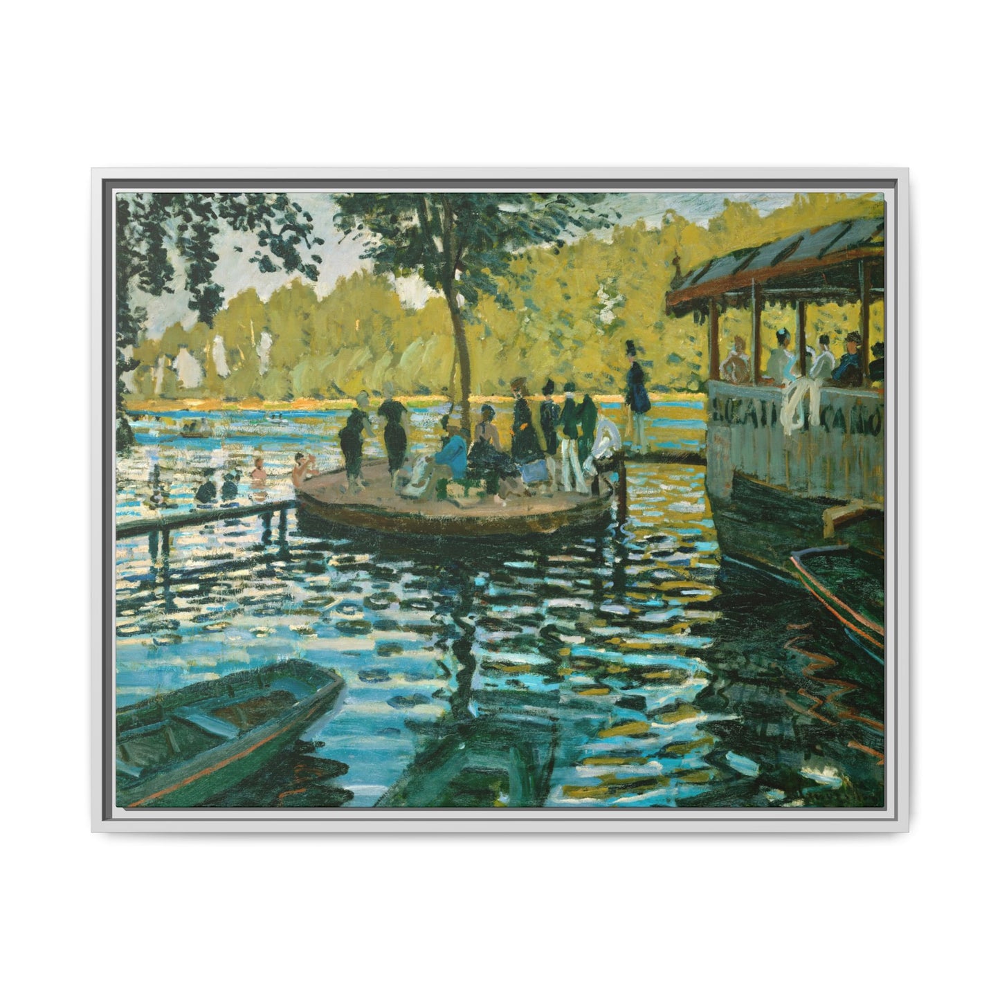 Monet, Claude - La Grenouillere (1869) - Matte Canvas, Framed