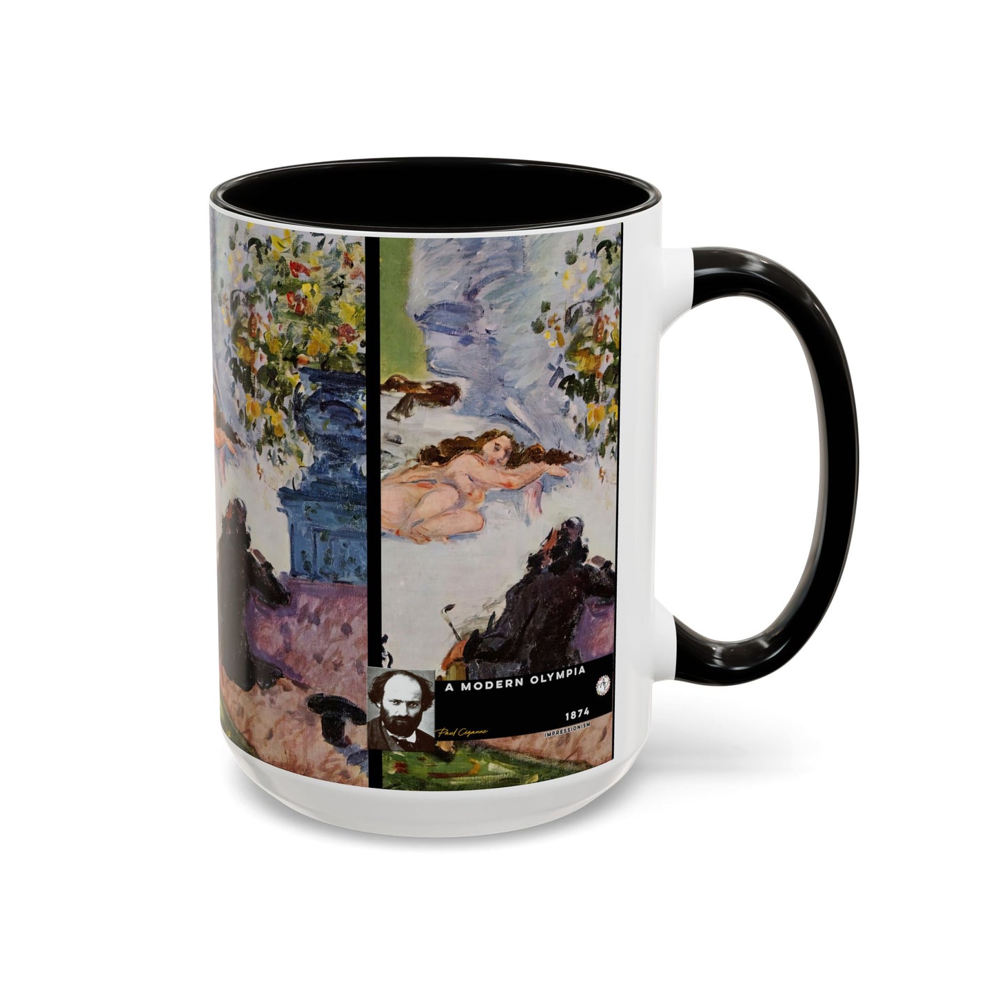 Cézanne, Paul - A Modern Olympia (1874) - Colorful Accent Mugs