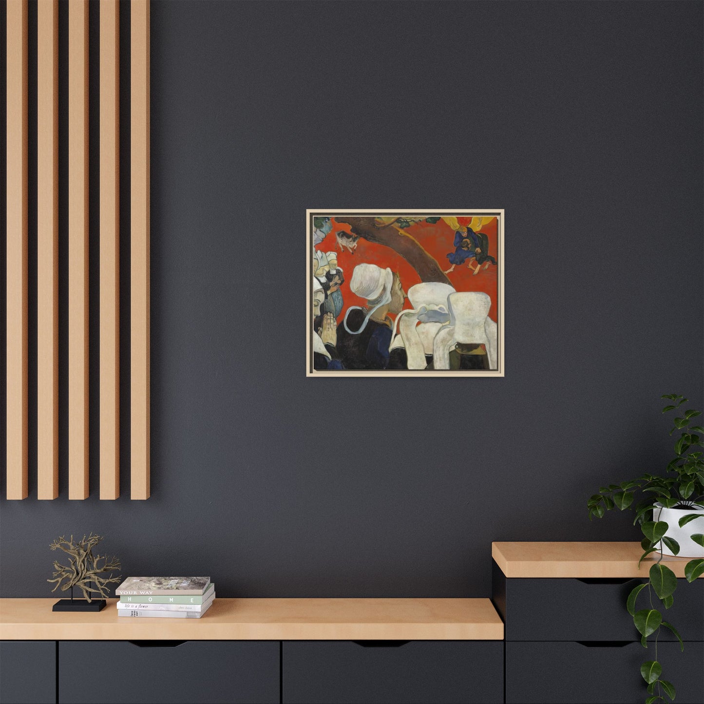 Gauguin, Paul - Vision of the Sermon (Jacob Wrestling with the Angel) (1888) - Matte Canvas, Framed