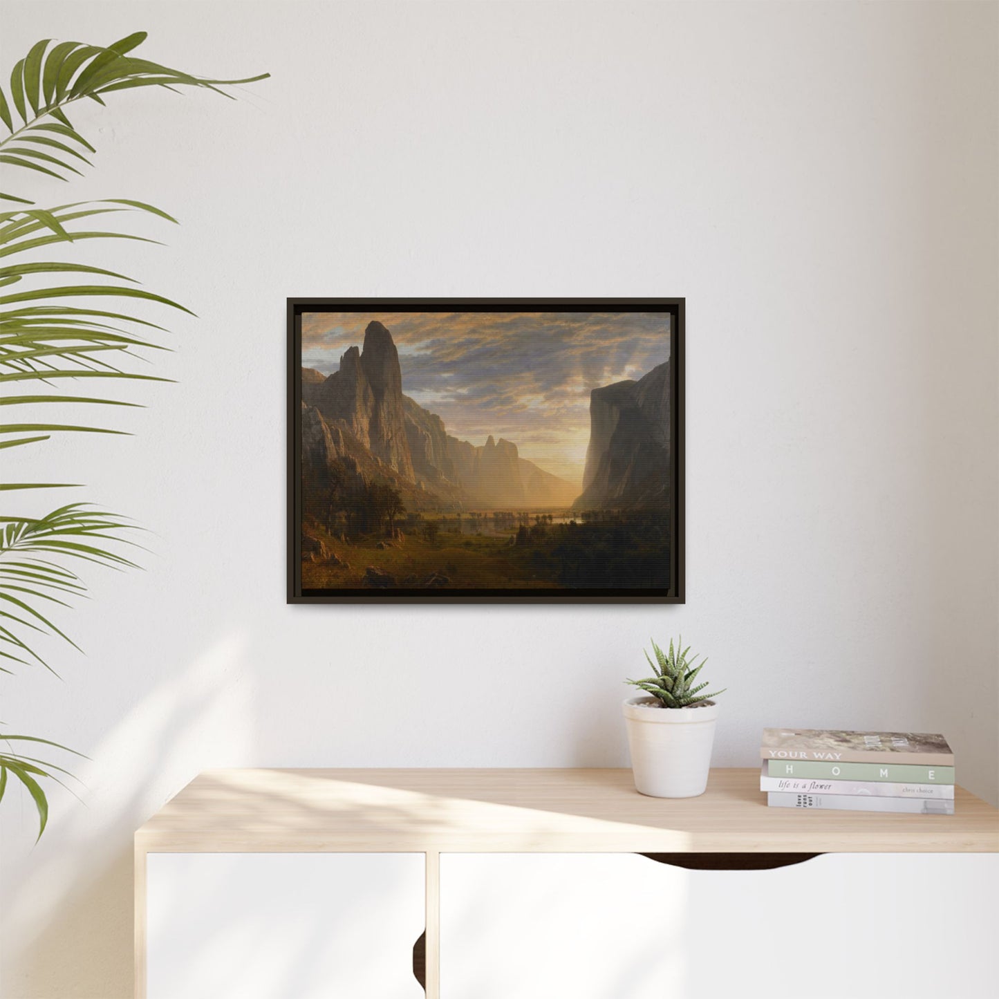 Bierstadt, Albert - Looking Down Yosemite Valley (1865) - Matte Canvas, Framed