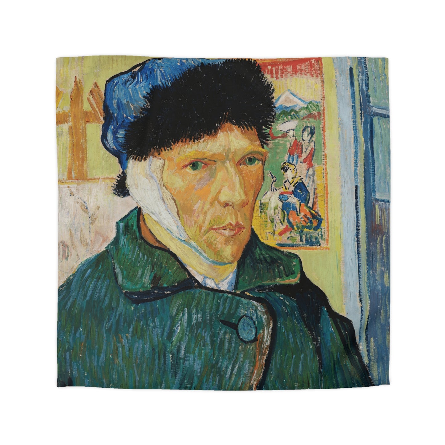 Van Gogh, Vincent - Self Portrait with Bandaged Ear (1889) - Microfiber Duvet Cover
