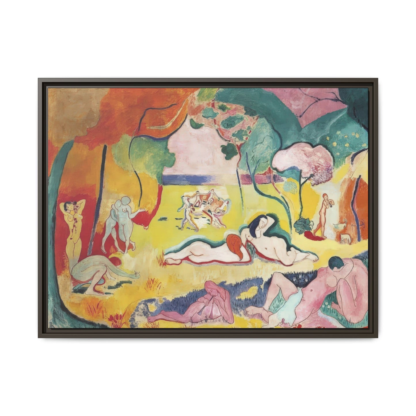 Matisse, Henri - The Joy of Life (1905) - Matte Canvas, Framed