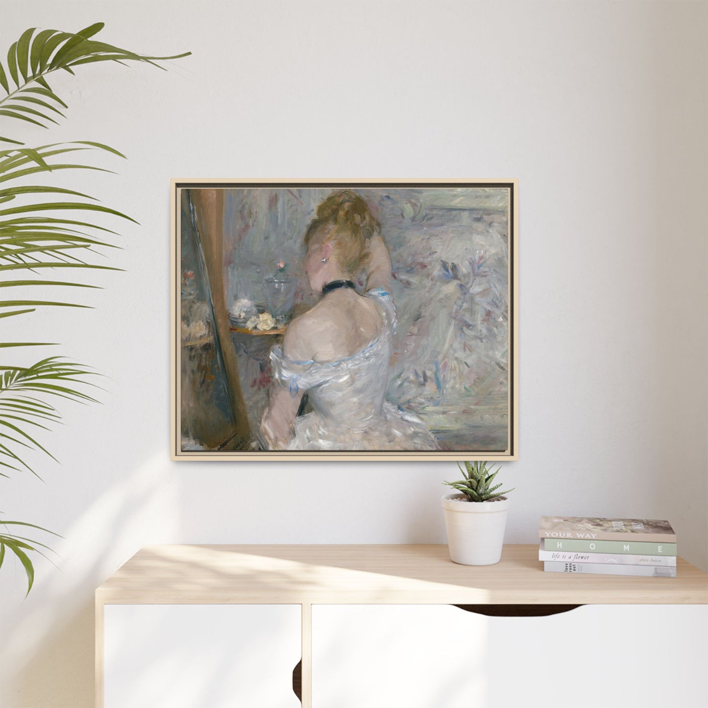 Morisot, Berthe - Woman at Her Toilette (1880) - Matte Canvas, Framed