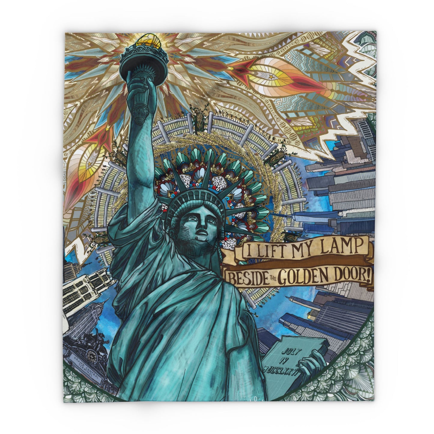 Liberty Mandala - Arctic Fleece Blanket