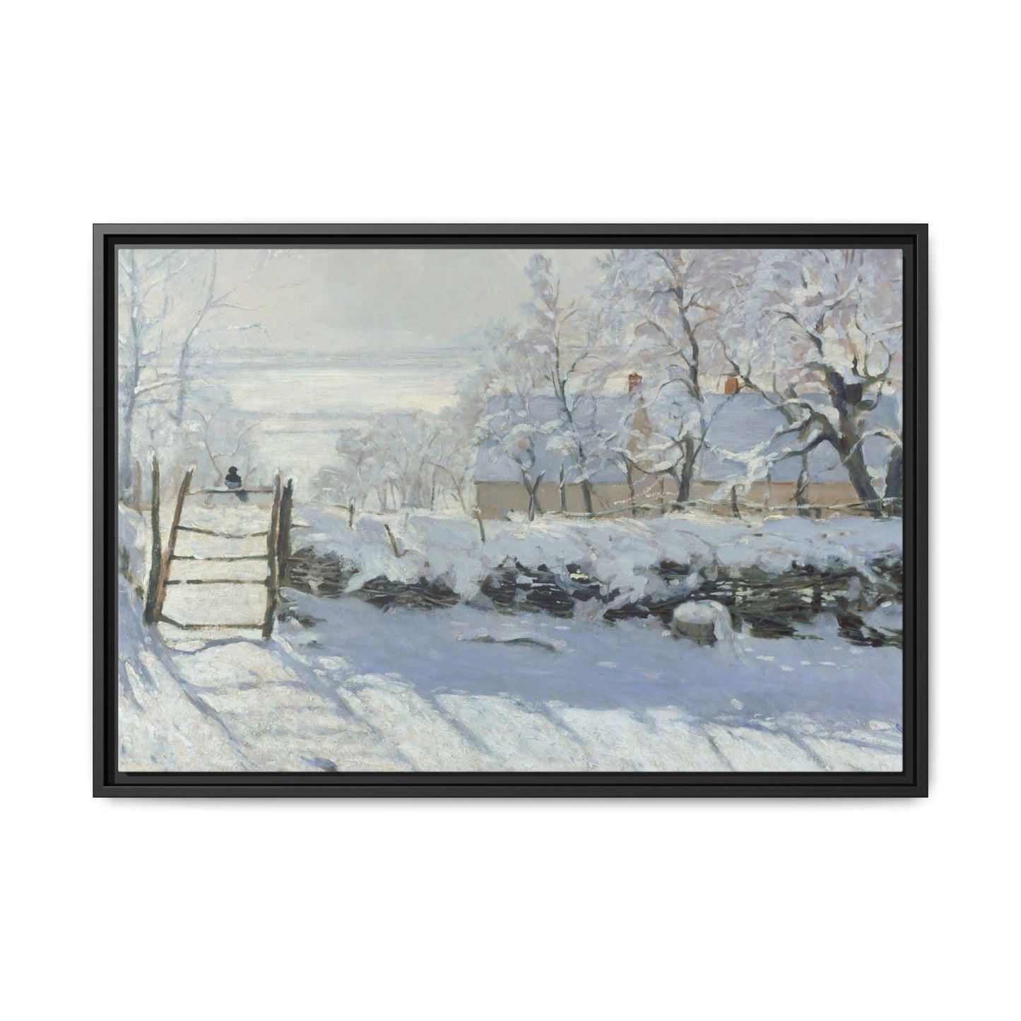 Monet, Claude - The Magpie (1868) - Matte Canvas, Framed