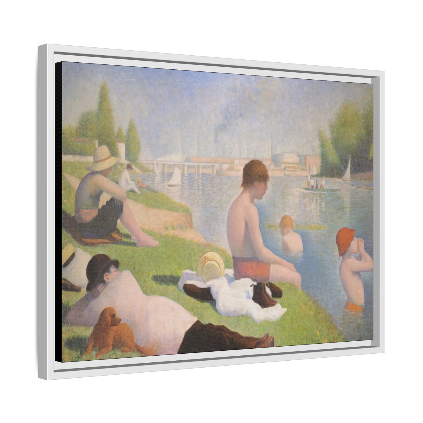Seurat, Georges - Bathers at Asnières (1884) - Matte Canvas, Framed