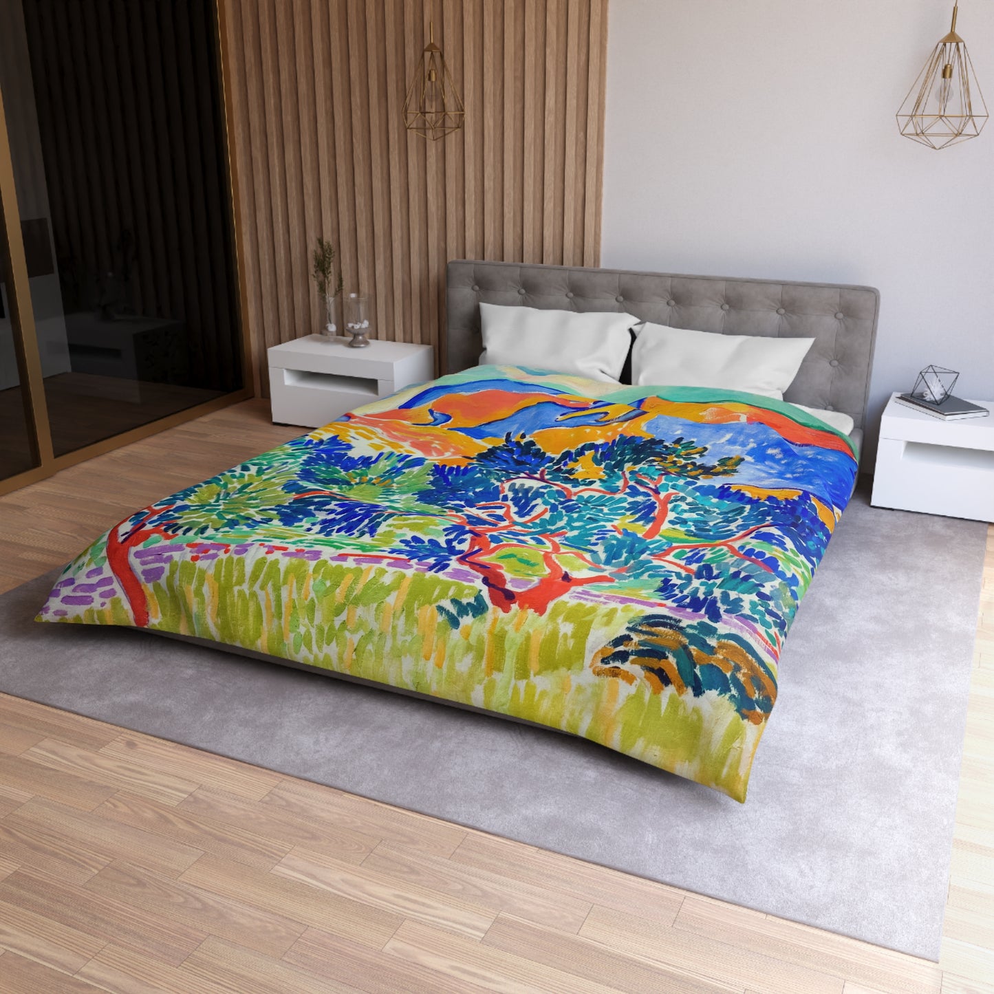 Derain, André - Mountains at Collioure (1905) - Microfiber Duvet Cover
