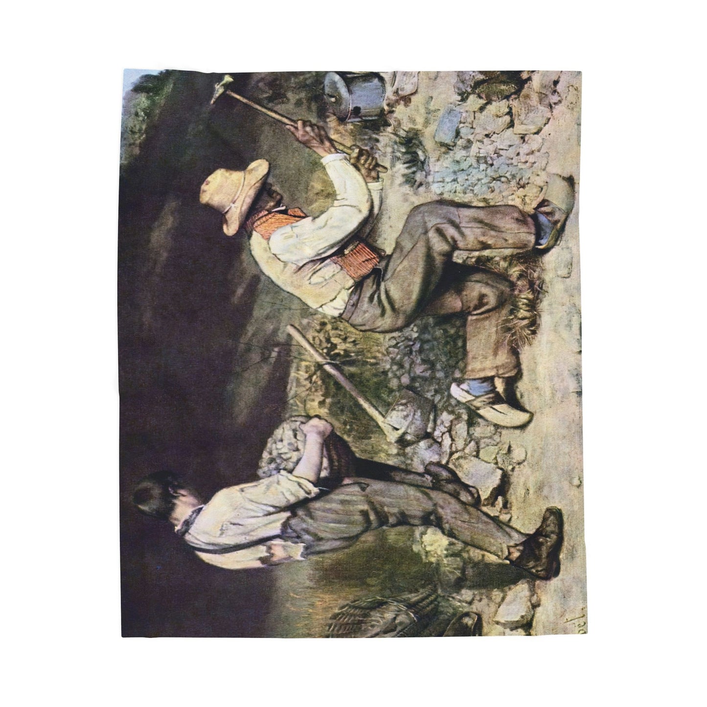 Courbet, Gustave - The Stone Breakers (1850) - Velveteen Plush Blanket