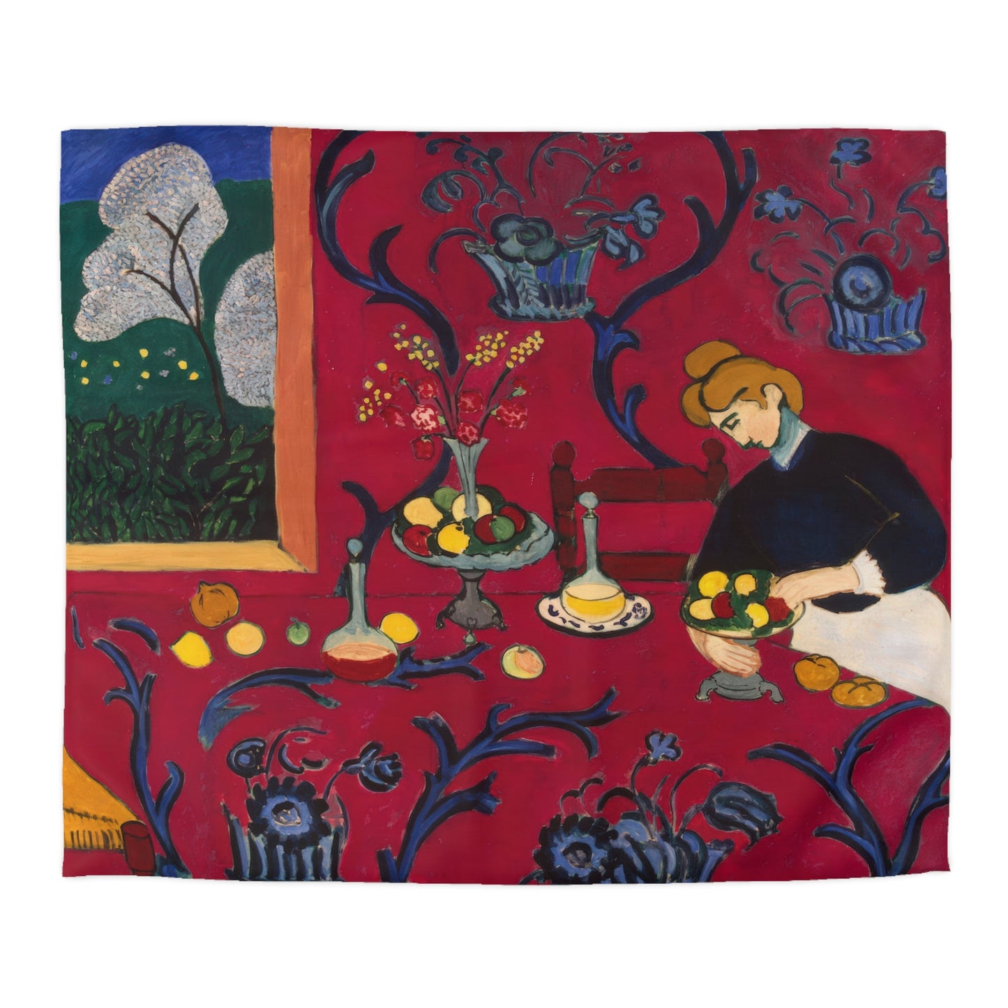 Matisse, Henri - The Dessert Harmony in Red (1908) - Microfiber Duvet Cover